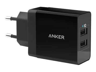 Anker Innovations Anker PowerPort 2 - Netzteil -24 Watt - 4.8 A - 2 Ausgabeanschlussstellen (USB) - Schwarz