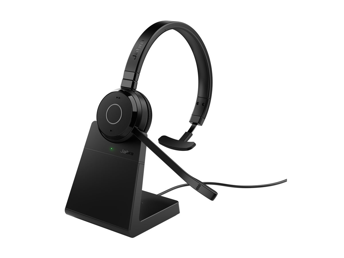 Jabra Evolve 65 TE Mono - Headset - On-Ear - kabellos - Adapter USB-A via Bluetooth - Geräuschisolierung - Zertifiziert für Microsoft Teams