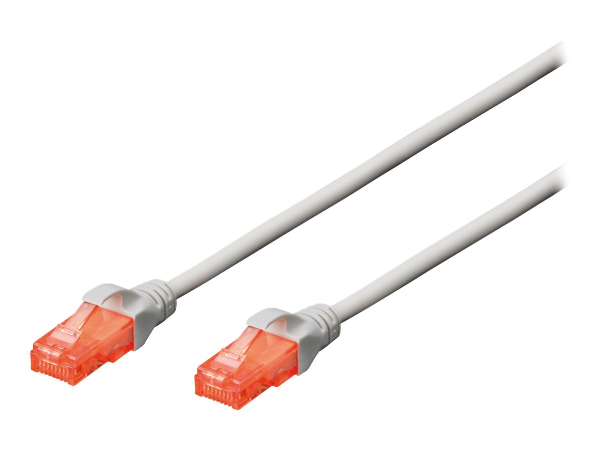 DIGITUS CAT 6 U/UTP Patchkabel - bis RJ-45 (M) - 50 cm - UTP - CAT 6 - geschirmt - ohne Haken - Grau