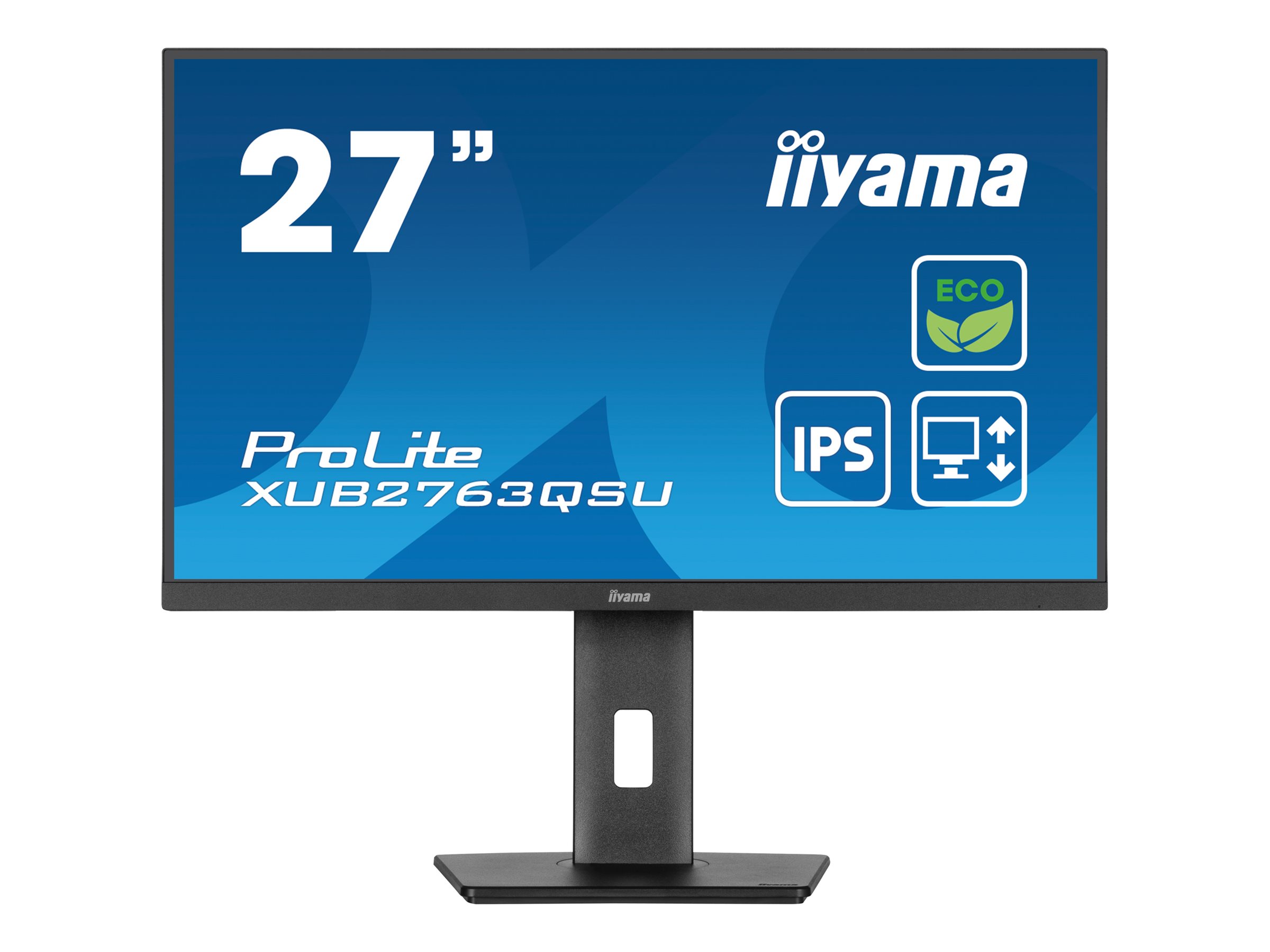 Iiyama ProLite XUB2763QSU-B1 - LED-Monitor - 68.6 - 2560 x 1440 QHD @ 100 Hz - IPS - 350 cd/m² - 1500:1 - 2 ms - HDMI - DisplayPort - Lautsprecher - Schwarz - Matte
