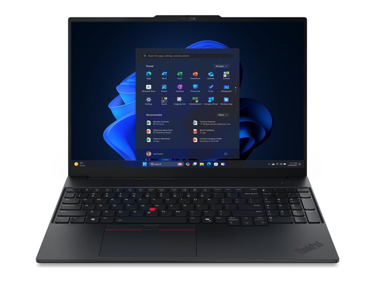 Lenovo ThinkPad E16 Gen 3 21SR - - IPS 2560 x 1600 (WQXGA) @ 120 Hz - Wi-Fi 6E - Bluetooth - Schwarz - kbd: Deutsch - mit 1 Jahr Lenovo Premier Support