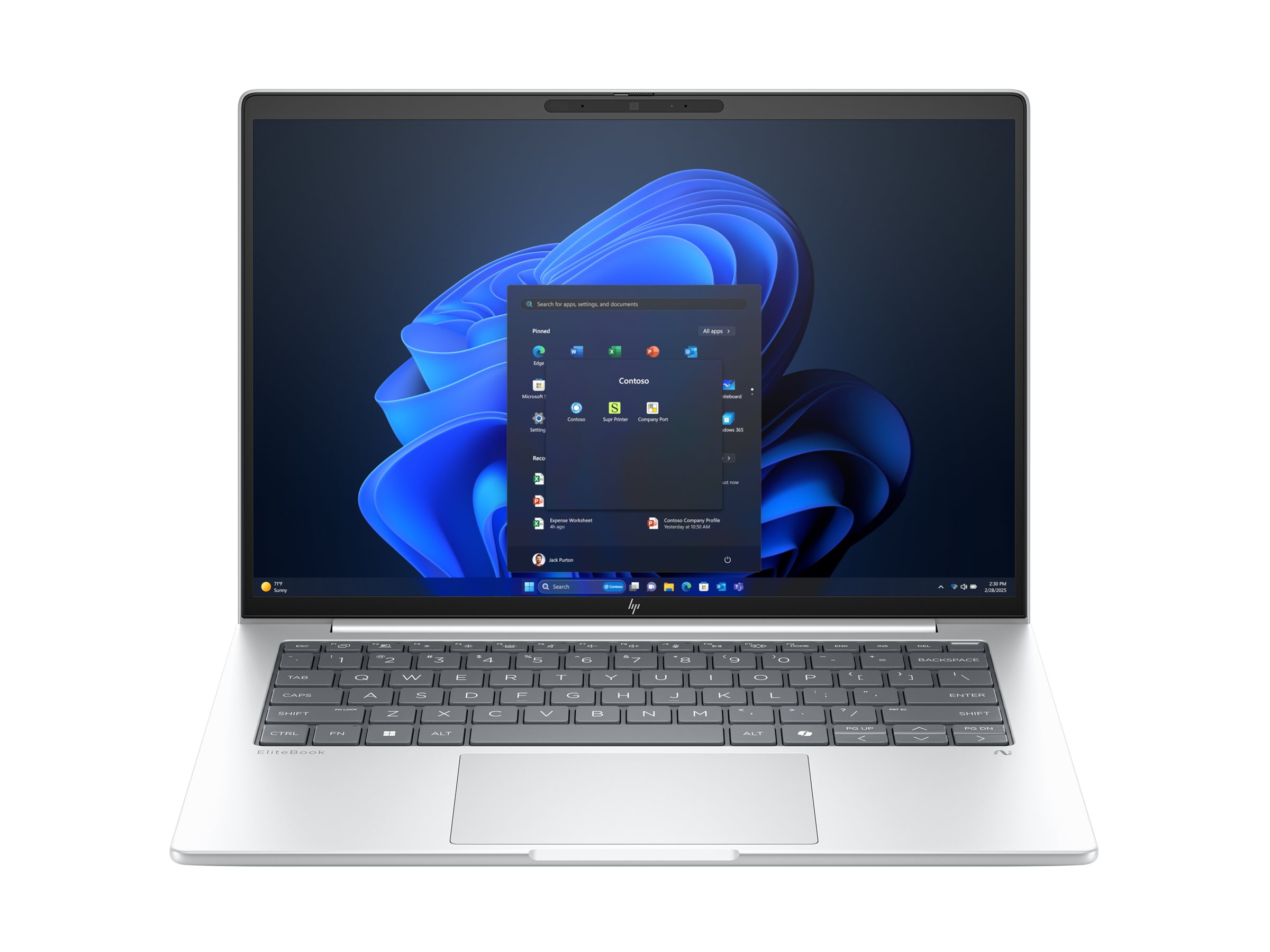 HP EliteBook 8 G1i Notebook AI - Intel Core Ultra - IPS 1920 x 1200 - Wi-Fi 7 - Bluetooth - Gletscher Silber Aluminium - kbd: Deutsch