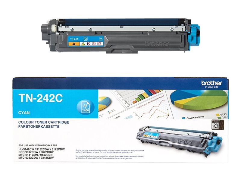 Brother TN242C - Cyan - Original - Tonerpatrone - für Brother DCP-9017 - DCP-9022 - HL-3142 - HL-3152 - HL-3172 - MFC-9142 - MFC-9332 - MFC-9342 Brother TN242C - Cyan - Original - Tonerpatrone - für Brother DCP-9017 - DCP-9022 - HL-3142 - HL-3152 - HL-3172 - MFC-9142 - MFC-9332 - MFC-9342
