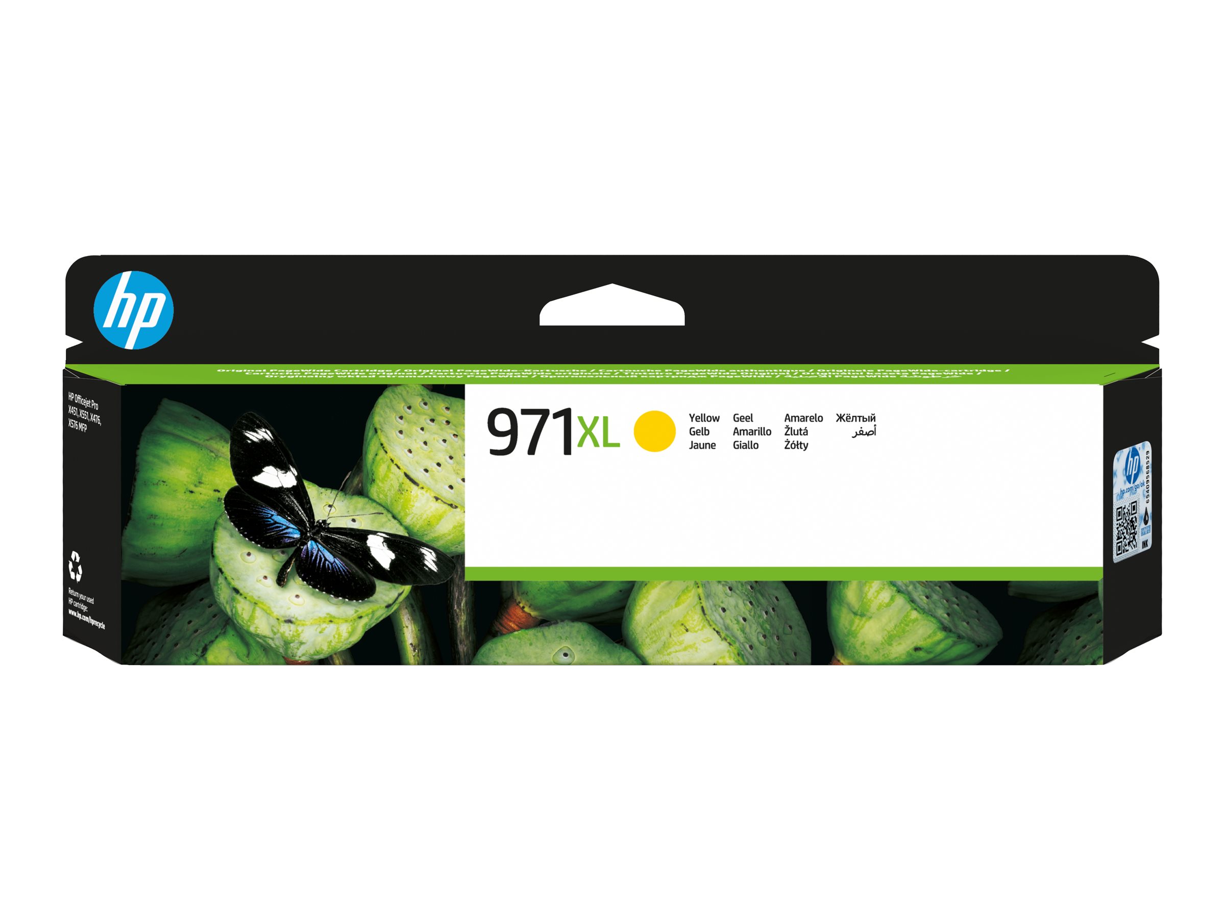 HP Tintenpatrone 971XL gelb 6600 Seiten f. diverse Officejet Pro-Modelle - Tintenpatrone - für Officejet Pro X451dn - X451dw - X476dn MFP - X476dw MFP - X551dw - X576dw MFP HP Tintenpatrone 971XL gelb 6600 Seiten f. diverse Officejet Pro-Modelle - Tintenpatrone - für Officejet Pro X451dn - X451dw - X476dn MFP - X476dw MFP - X551dw - X576dw MFP