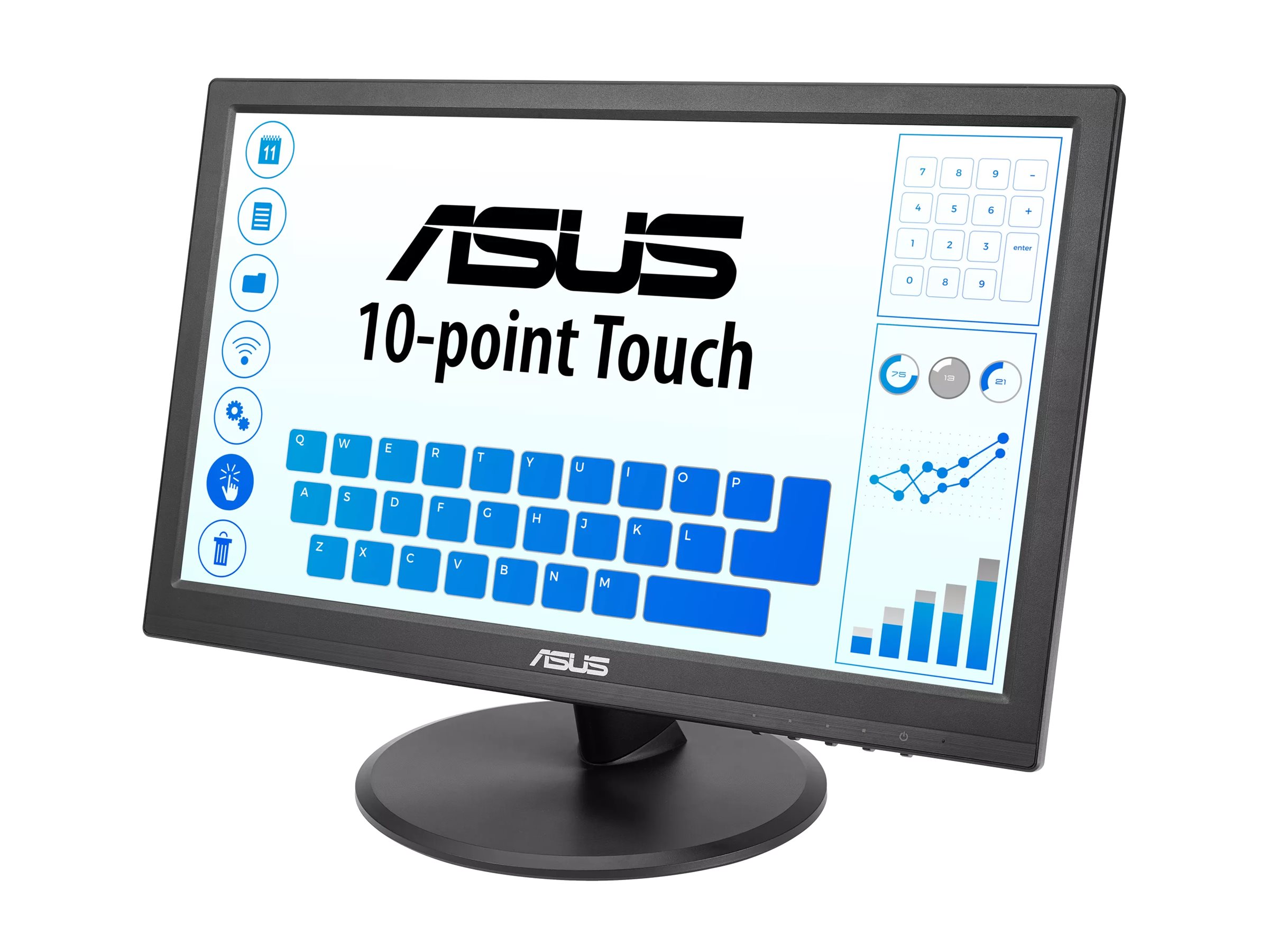 ASUS VT169HE - LED-Monitor - 40.6 cm (16") (15.6" - Touchscreen - 1920 x 1080 Full HD (1080p) @ 60 Hz - IPS - 220 cd/m² - 1000:1 - 5 ms - HDMI - VGA