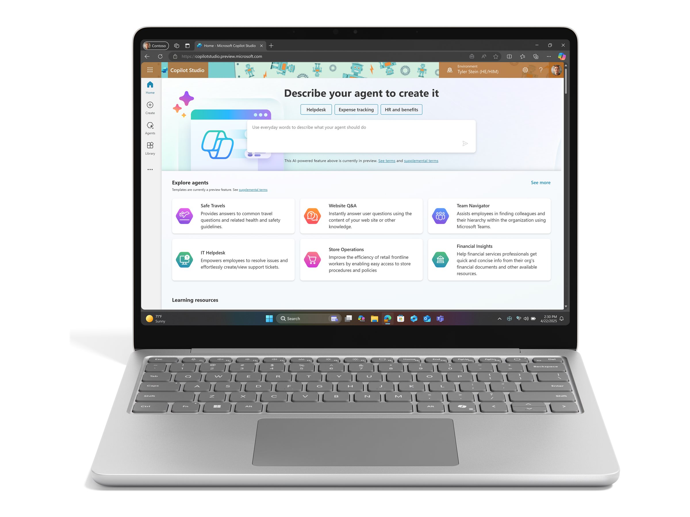Microsoft Surface Laptop for Business - 13-inch - - Touchscreen 1920 x 1280 - Wi-Fi 7 - Bluetooth - Platin - kbd: Deutsch