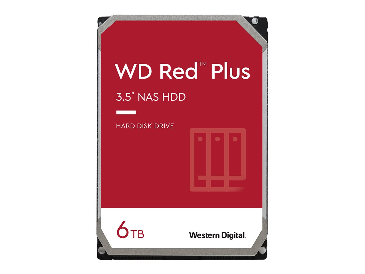 WD Red Plus WD60EFZX - Festplatte - 6 TB - intern - 3.5" (8.9 cm) - SATA 6Gb/s - 5400 rpm - Puffer: 128 MB