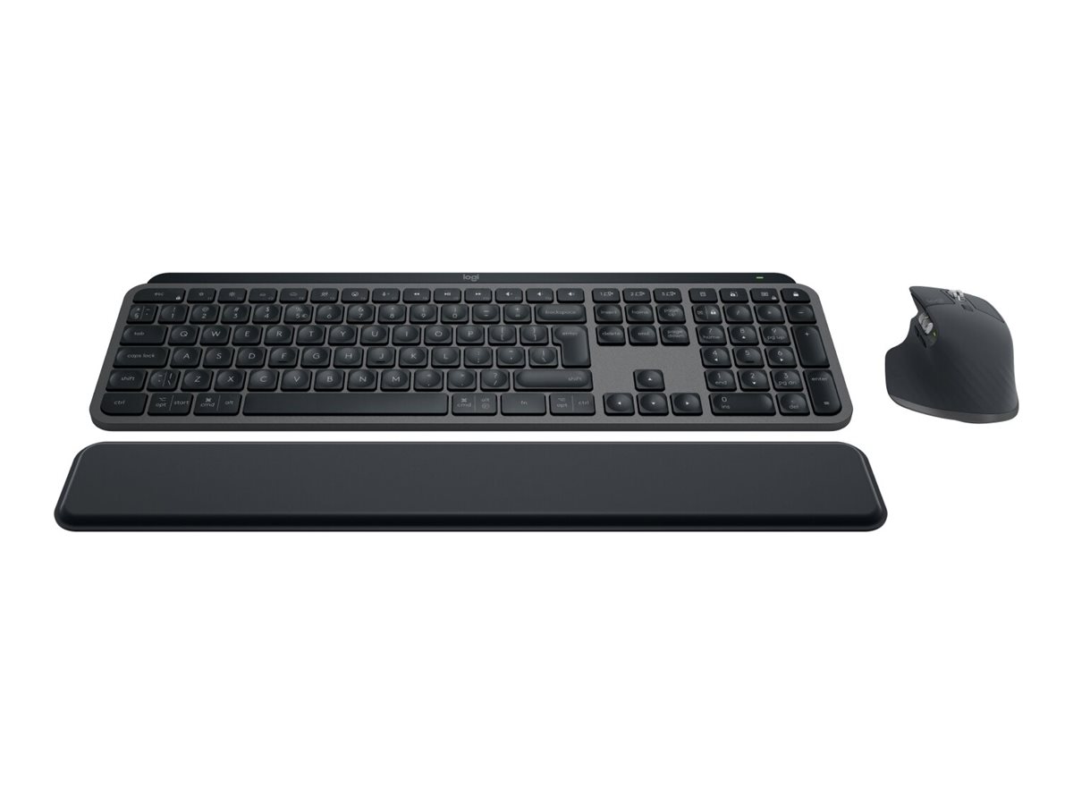 Logitech MX Keys S Combo - Tastatur-und-Maus-Set - hinterleuchtet - kabellos - Bluetooth LE - QWERTZ - Deutsch - Tastenschalter: Scissor-Key - Graphite