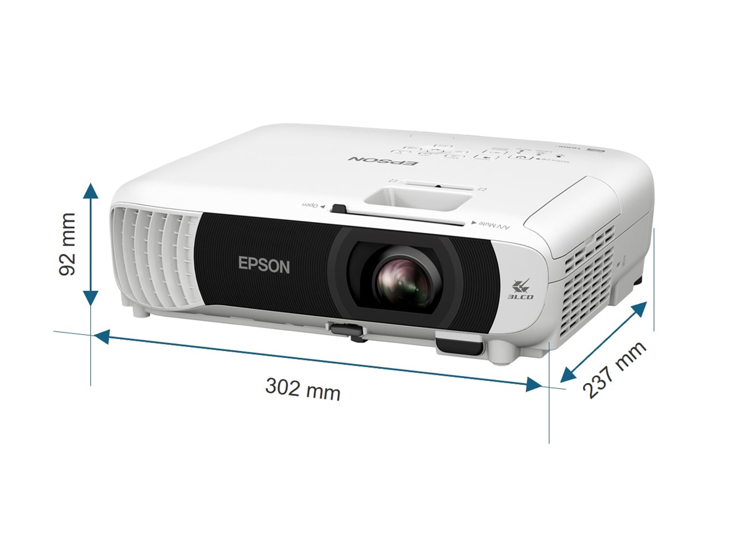 Epson EB-W55 - 3-LCD-Projektor - tragbar - 4000 lm - 4000 lm (Farbe) - WXGA (1280 x 800) - 16:10 - 802.11n Wireless / Miracast - weiß