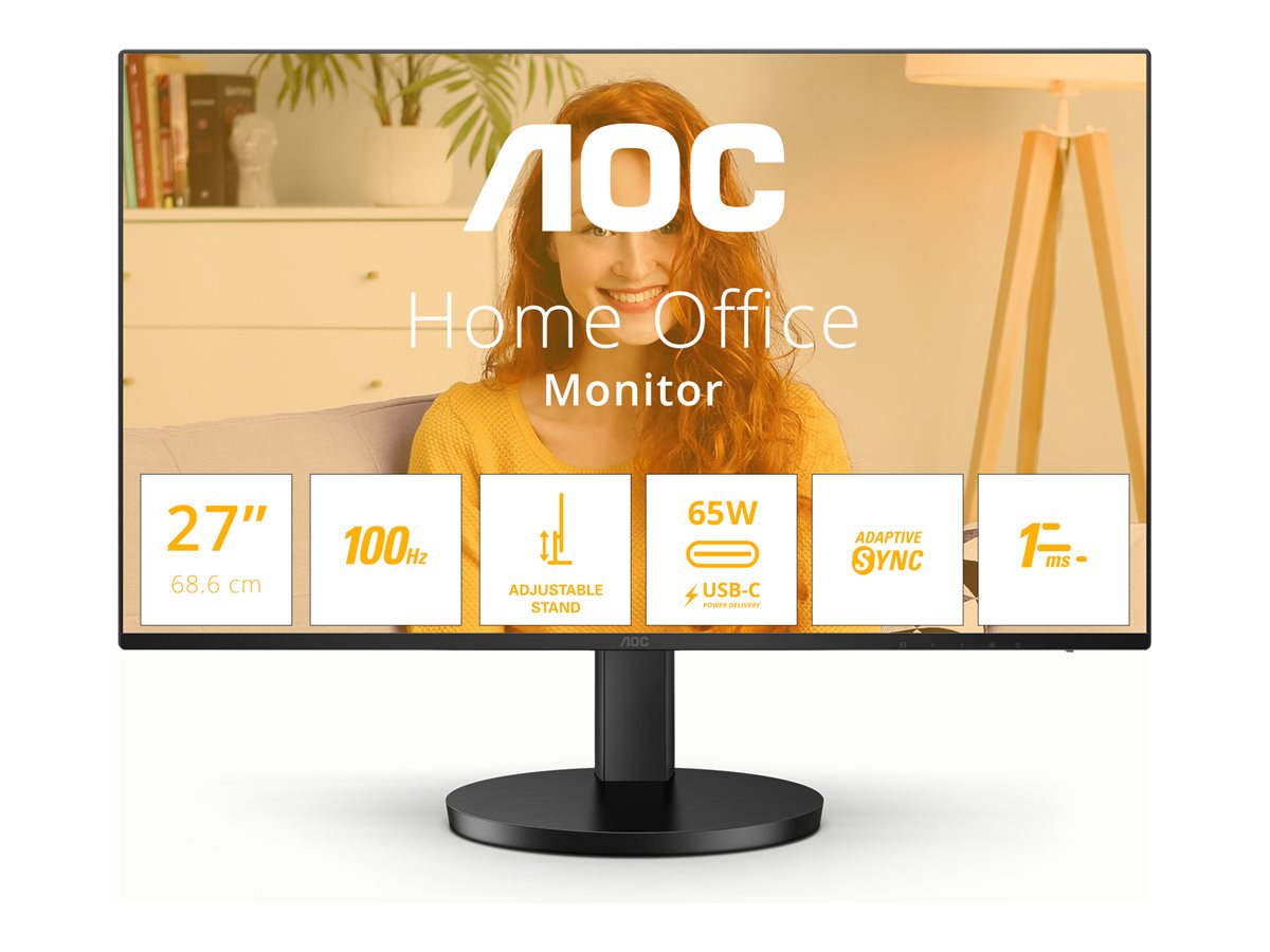 AOC Q27B3CF2 - B3 Series - LED-Monitor - 68.6 cm - 2560 x 1440 QHD @ 100 Hz - IPS - 1500:1 - 1 ms - HDMI - USB-C - Lautsprecher - Schwarz