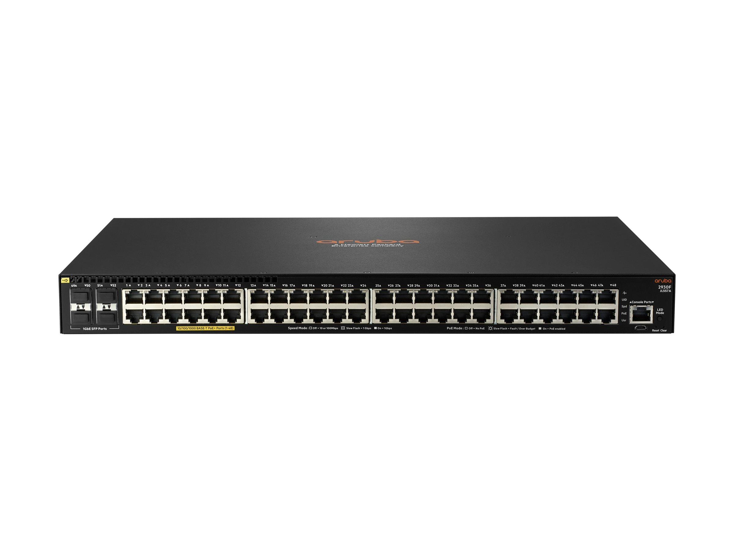 HPE Aruba 2930F 48G PoE+ 4SFP - Switch - L3 - managed - 48 x 10/100/1000 (PoE+) - + 4 x Gigabit SFP (Uplink) - an Rack montierbar - PoE+ (740 W) HPE Aruba 2930F 48G PoE+ 4SFP - Switch - L3 - managed - 48 x 10/100/1000 (PoE+) - + 4 x Gigabit SFP (Uplink) - an Rack montierbar - PoE+ (740 W)