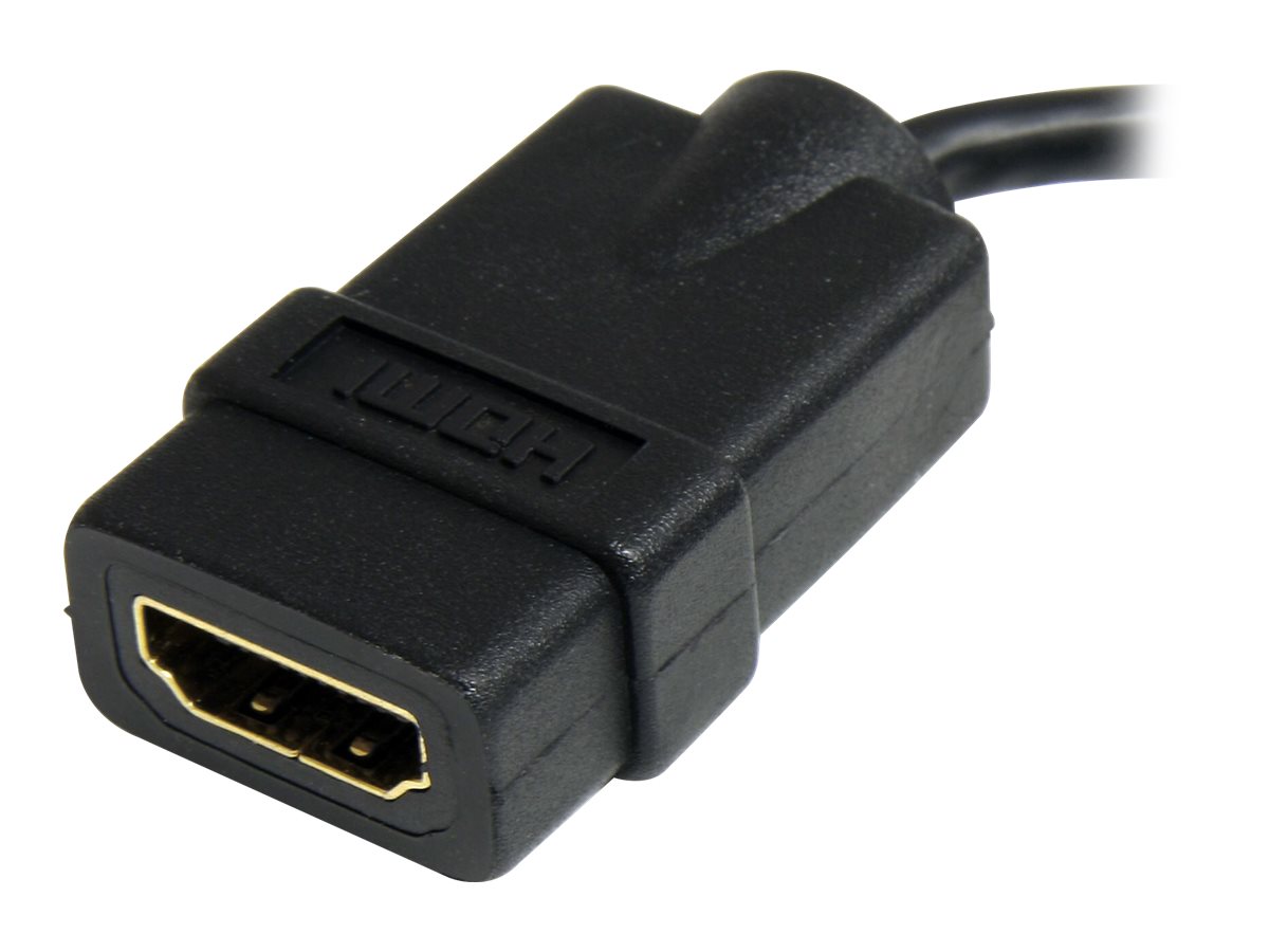 StarTech.com 12cm High-Speed HDMI Adapterkabel - HDMI auf Micro HDMI Kabel - Buchse/Stecker - HDMI-Adapter - HDMI weiblich zu 19 pin micro HDMI Type D männlich - 1.2 cm - abgeschirmt - Schwarz - für P/N: HDMM30CM