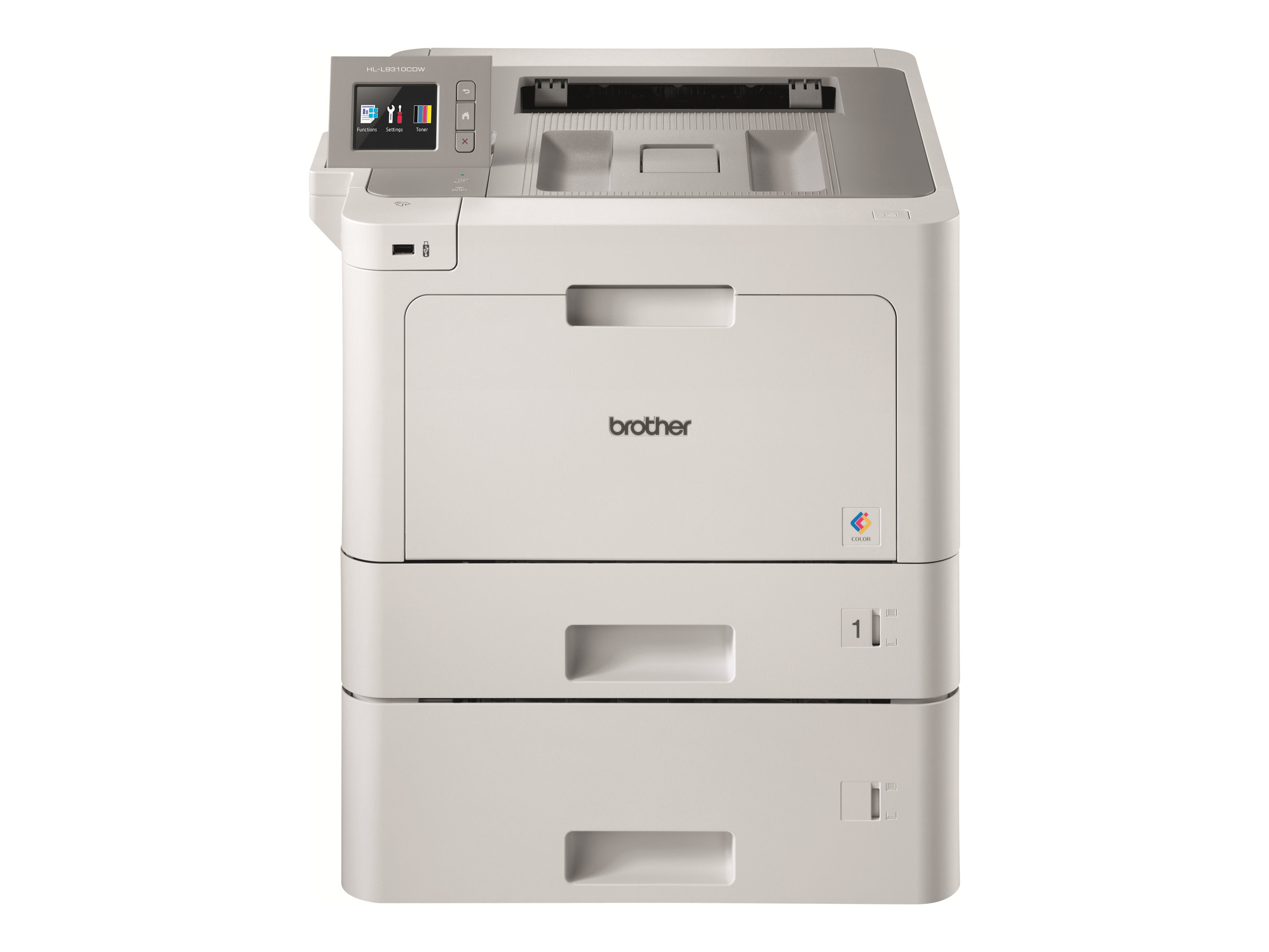 Brother HL-L9310CDWT - Drucker - Farbe - Duplex - Laser - A4/Legal - 2400 x 600 dpi - bis zu 31 Seit - / bis zu 31 Seiten/Min. (Farbe) - Kapazität: 800 Blätter - USB 2.0 - Gigabit LAN - Wi-Fi(n) - USB-Host - NFC mit Brother PRINT AirBag für 400.000 Seiten