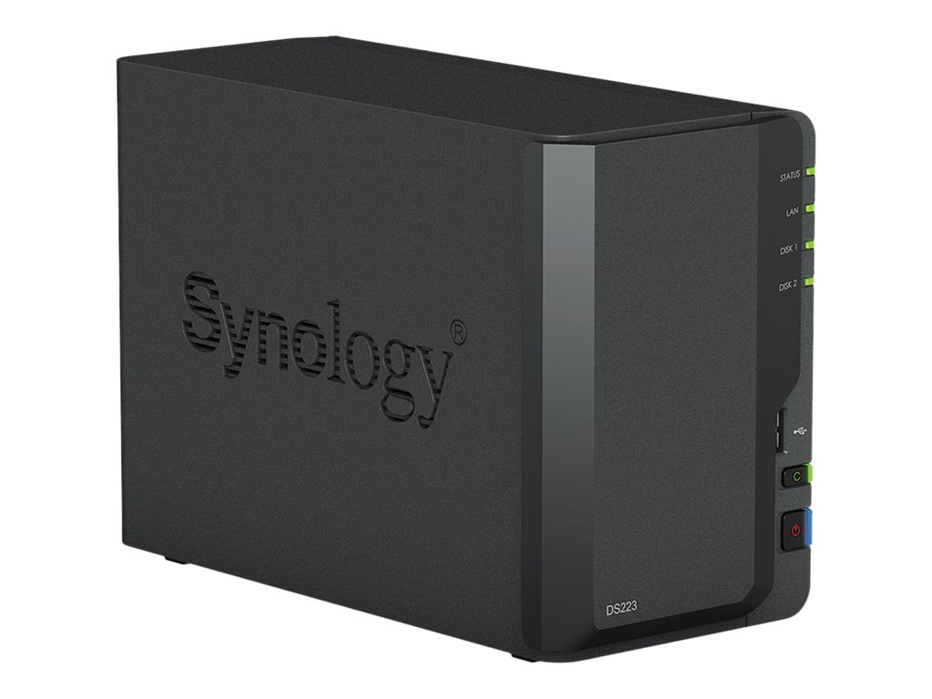 Synology Disk Station DS223 - NAS-Server - 2 Schächte - SATA 6Gb/s - RAID RAID 0 - 1 - JBOD - RAM 2 GB - Gigabit Ethernet - iSCSI Support Synology Disk Station DS223 - NAS-Server - 2 Schächte - SATA 6Gb/s - RAID RAID 0 - 1 - JBOD - RAM 2 GB - Gigabit Ethernet - iSCSI Support