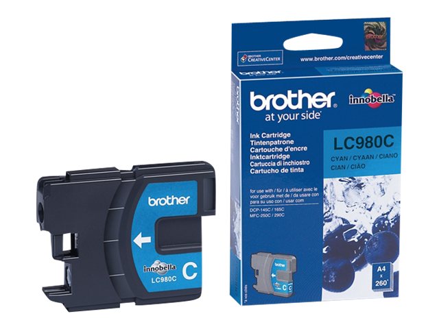 Brother LC980C - Cyan - Original - Tintenpatrone - für Brother DCP-145 - 163 - 167 - 193 - 195 - 197 - 365 - 373 - 375 - 377 - MFC-250 - 255 - 290 - 295 - 297