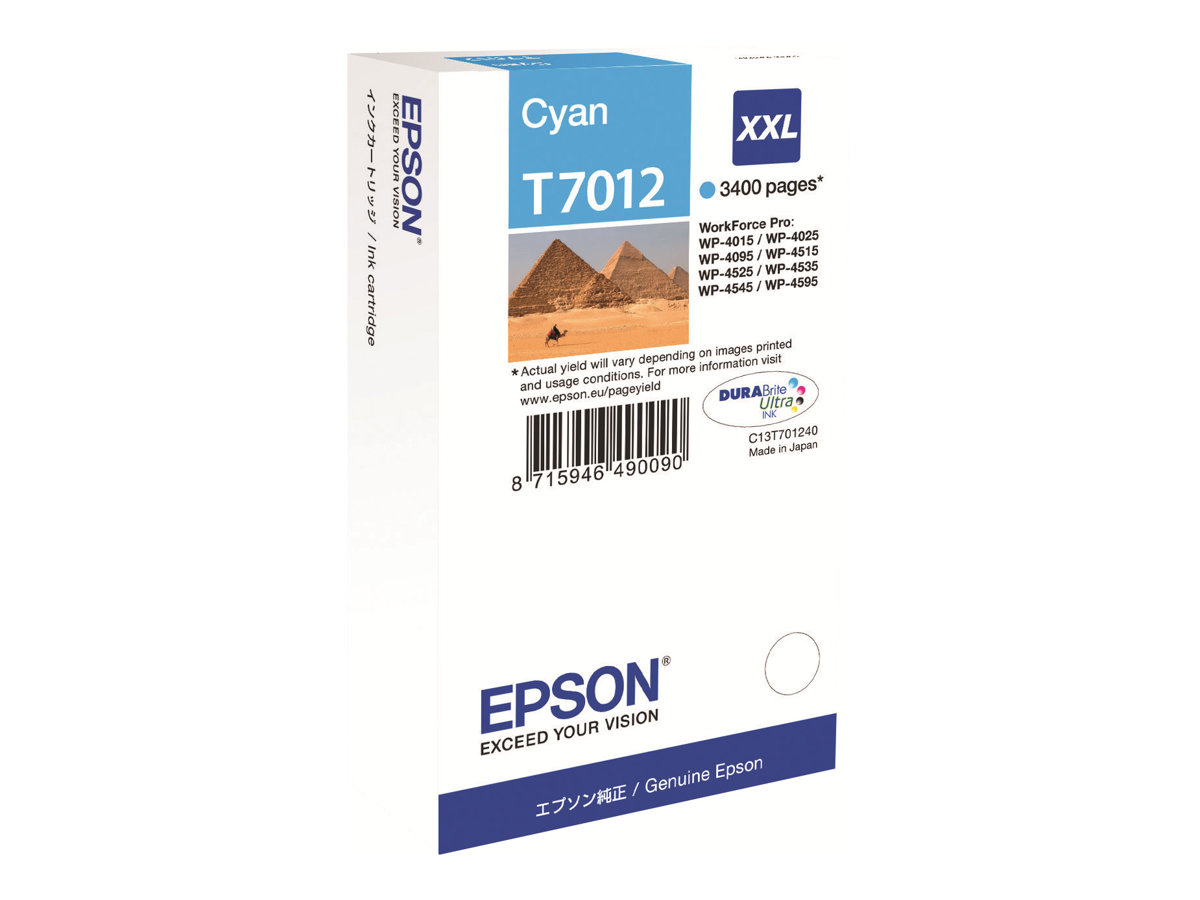 Tintenpatrone C13T70124010 XXL cyan - Blisterverpackung - Tintenpatrone - für WorkForce Pro WP-4015 DN - WP-4095 DN - WP-4515 DN - WP-4525 DNF - WP-4595 DNF Tintenpatrone C13T70124010 XXL cyan - Blisterverpackung - Tintenpatrone - für WorkForce Pro WP-4015 DN - WP-4095 DN - WP-4515 DN - WP-4525 DNF - WP-4595 DNF