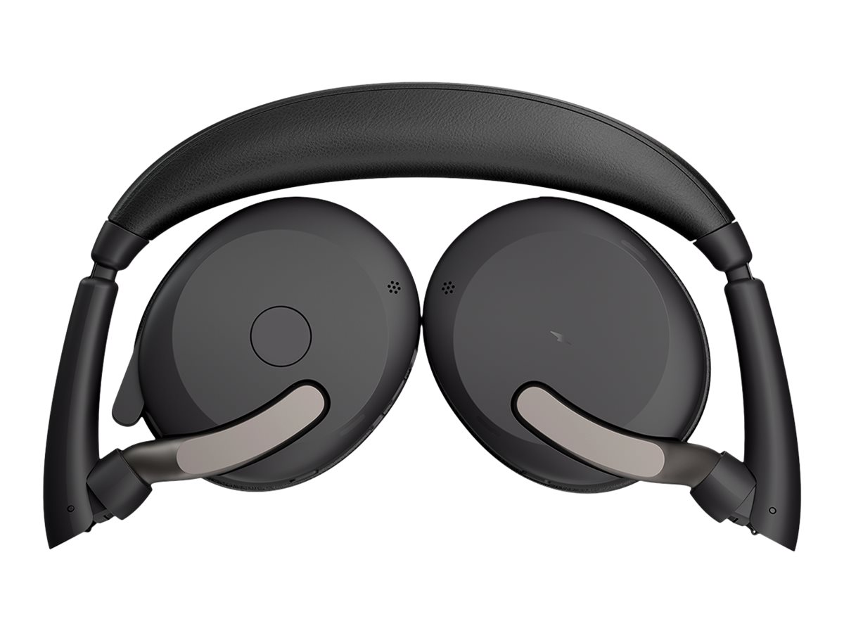 Jabra Evolve2 65 Flex UC Stereo - Headset - On-Ear - Bluetooth - kabellos - aktive Rauschunterdrückung - USB-A - Schwarz - mit kabelloses Ladepad - optimiert für UC Jabra Evolve2 65 Flex UC Stereo - Headset - On-Ear - Bluetooth - kabellos - aktive Rauschunterdrückung - USB-A - Schwarz - mit kabelloses Ladepad - optimiert für UC