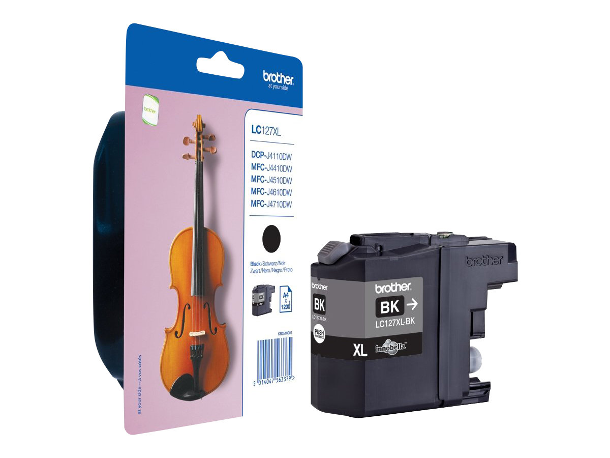Brother LC127XLBK - Sehr hohe Ergiebigkeit - Schwarz - Original - Tintenpatrone - für Brother DCP-J4110DW - MFC-J4410DW - MFC-J4510DW - MFC-J4610DW - MFC-J4710DW