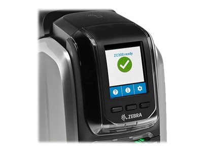 Zebra ZC300, Farbstoffsublimation/Wärmeübertragun, - 300 dpi - bis zu 900 Karten/Stunde (einfarbig)/ bis zu 200 Karten/Stunde (Farbe) - Kapazität: 100 Karten - USB 2.0 - LAN