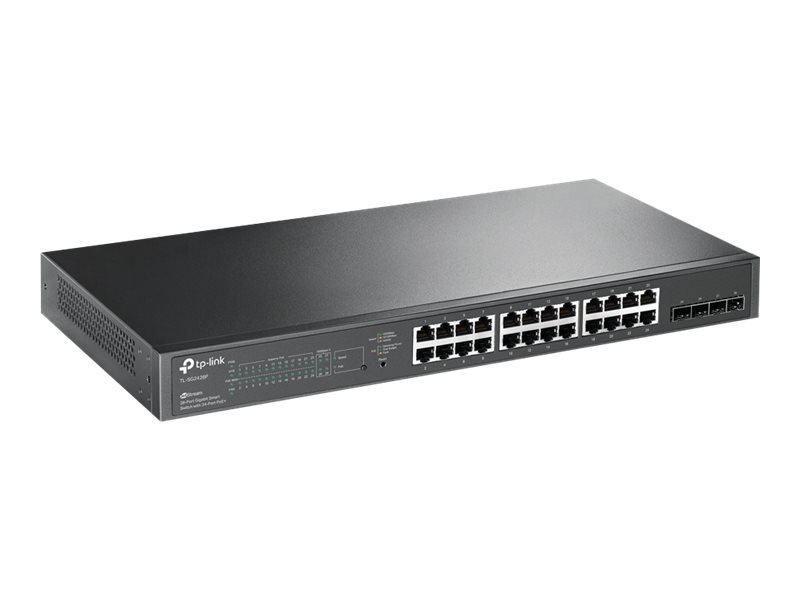 TP-LINK JetStream TL-SG2428P Switch Smart 24 x 10/100/1000 (PoE+) - + 4 x SFP - an Rack montierbar - PoE+ (250 W)