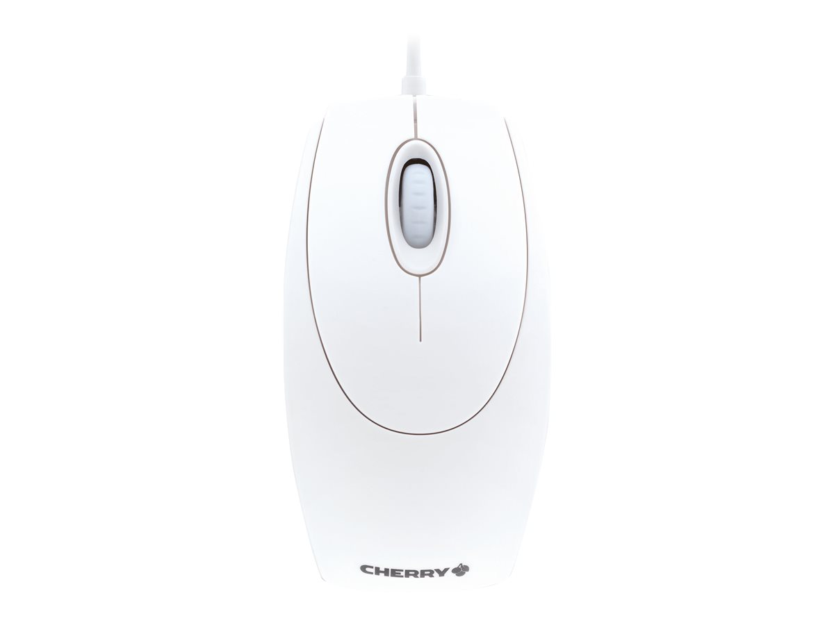Cherry WheelMouse White-Grey - optisch - 3 Tasten - kabelgebunden - PS/2 - USB - Weiß/Grau