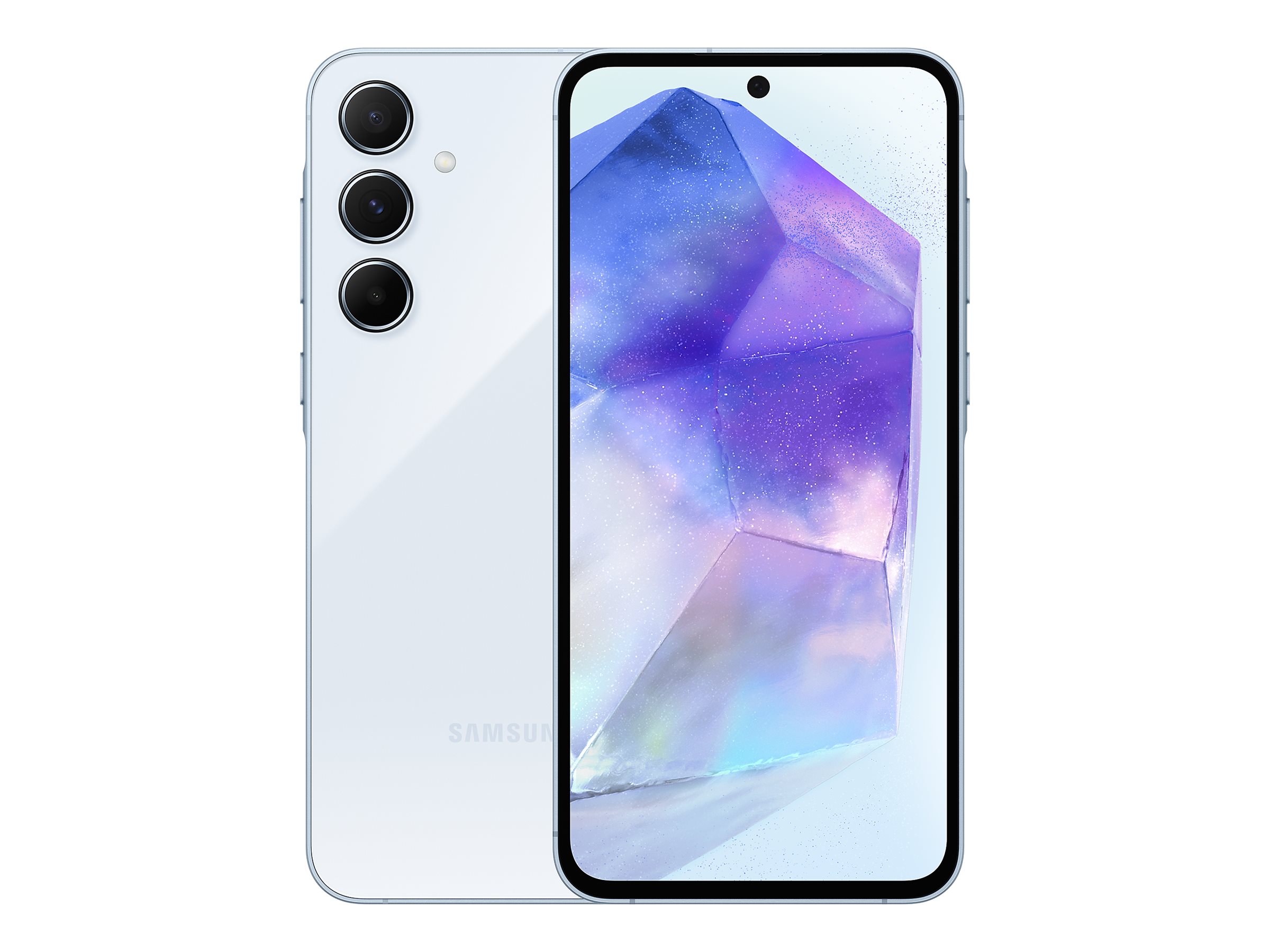 Samsung Galaxy A55 - 5G Smartphone - Dual-SIM - RAM 8 GB / Interner Speicher 128 GB - microSD slot - - Triple-Kamera 50 MP - 12 MP - 5 MP - front camera 32 MP - awesome ice blue Samsung Galaxy A55 - 5G Smartphone - Dual-SIM - RAM 8 GB / Interner Speicher 128 GB - microSD slot - - Triple-Kamera 50 MP - 12 MP - 5 MP - front camera 32 MP - awesome ice blue