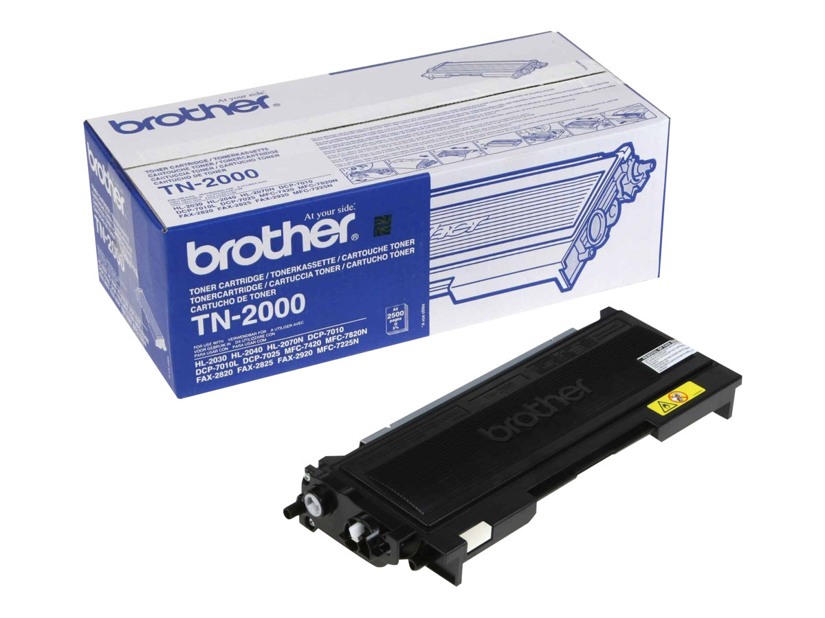 Brother TN2000 - Schwarz - Original - Tonerpatrone - für Brother DCP-7010 - DCP-7010L - DCP-7025 - MFC-7225n - MFC-7420 - MFC-7820N; FAX-2820 - 2825 Brother TN2000 - Schwarz - Original - Tonerpatrone - für Brother DCP-7010 - DCP-7010L - DCP-7025 - MFC-7225n - MFC-7420 - MFC-7820N; FAX-2820 - 2825