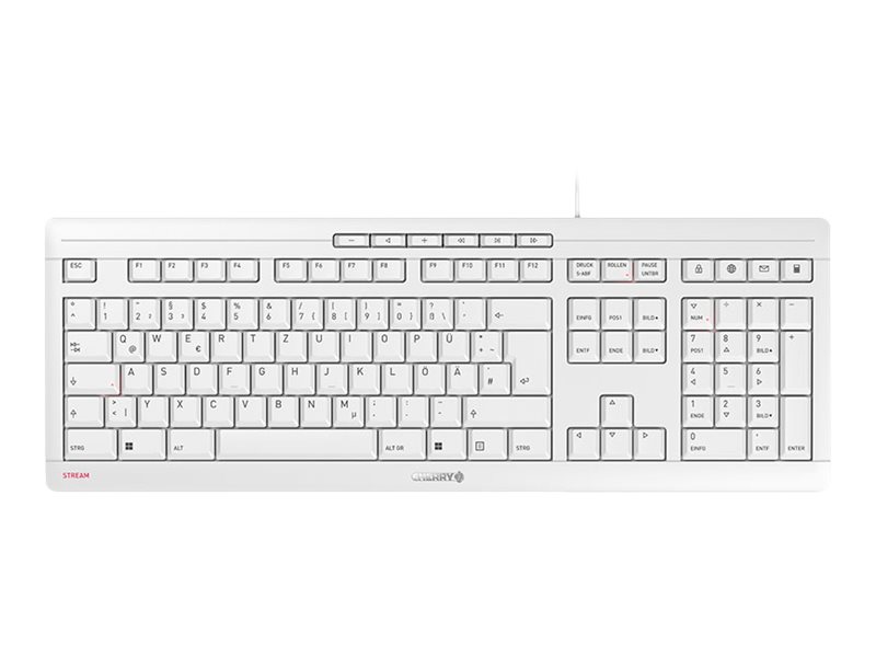 STREAM JK-8500 - Tastatur - USB - Grau JK-8500 Stream Keyboard, DE - Tastenschalter: CHERRY SX - White Gray