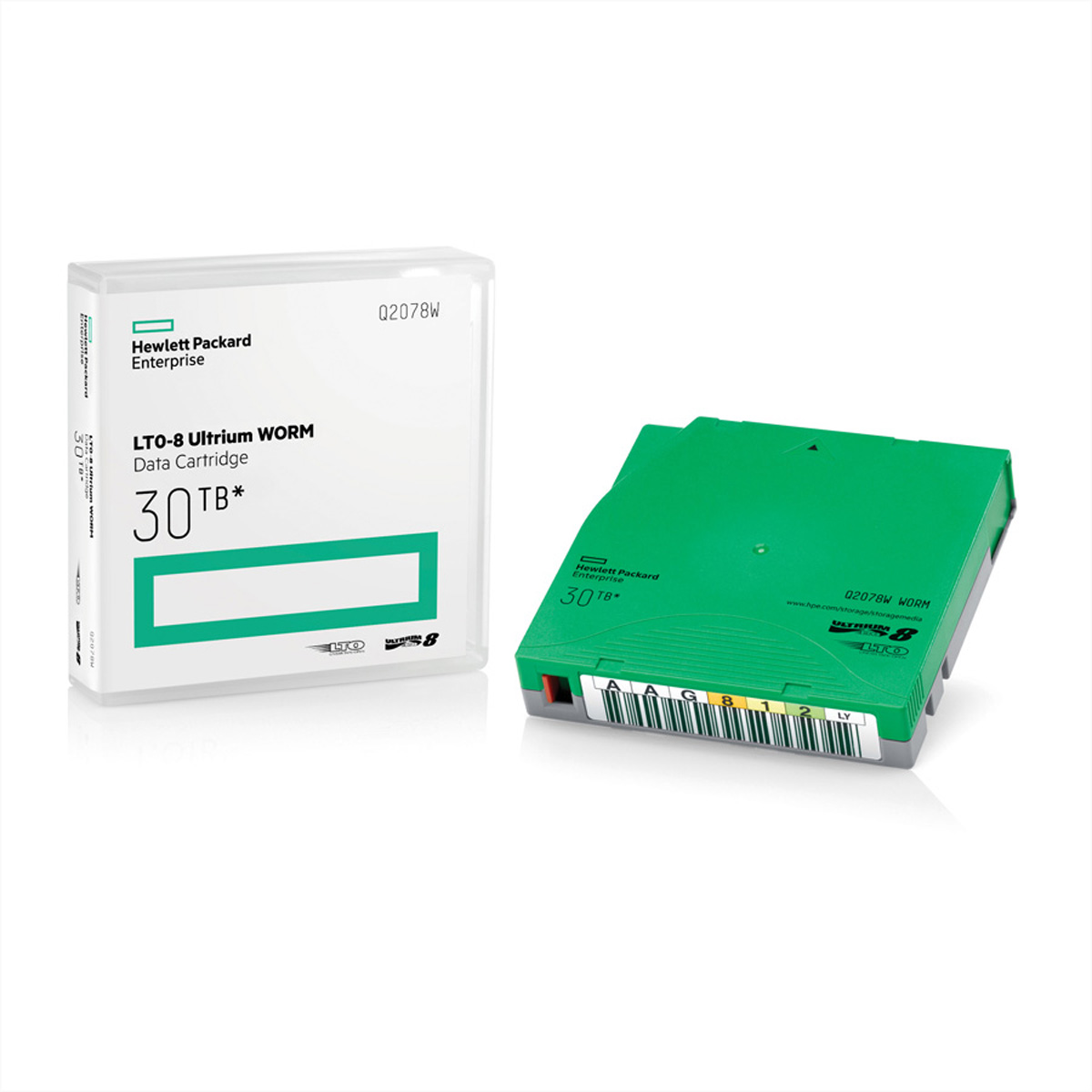 RW Data Cartridge - LTO Ultrium 8 - 12 TB / 30 TB - Beschriftungsetiketten - grün - für StoreEver LTO-8 Ultrium 30750 - LTO-8 Ultrium 30750 TAA