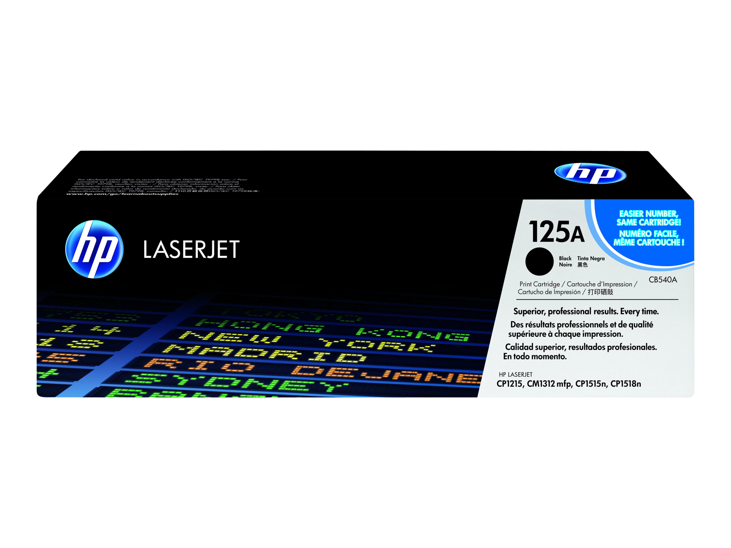 HP 125A - Schwarz - original - LaserJet - Tonerpatrone (CB540A) - für Color LaserJet CM1312 MFP - CP1215 - CP1217 - CP1515n - CP1518ni HP 125A - Schwarz - original - LaserJet - Tonerpatrone (CB540A) - für Color LaserJet CM1312 MFP - CP1215 - CP1217 - CP1515n - CP1518ni