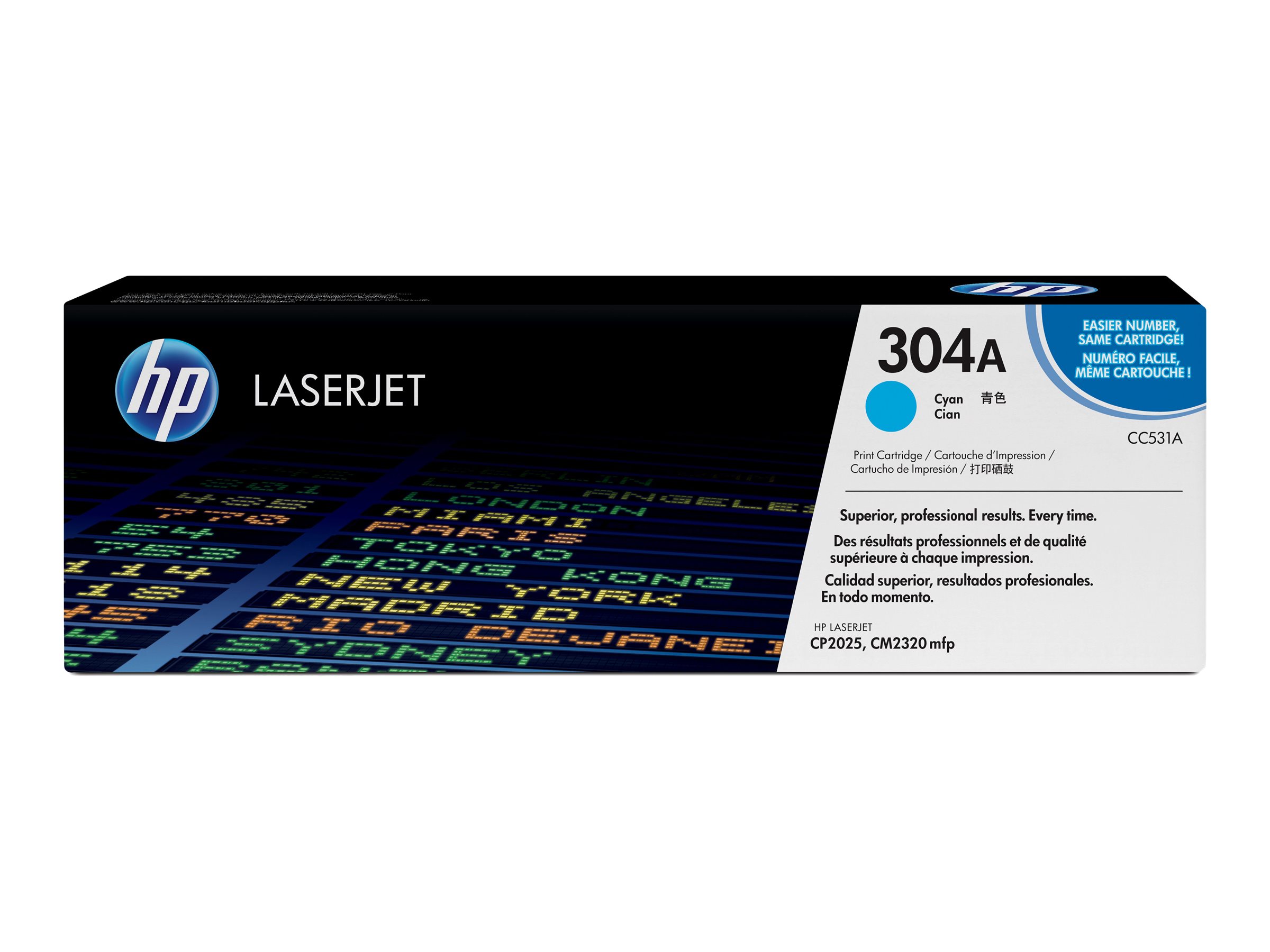 HP 304A - Cyan - Original - LaserJet - Tonerpatrone (CC531A) - für Color LaserJet CM2320fxi - CM2320n - CM2320nf - CP2025 - CP2025dn - CP2025n - CP2025x