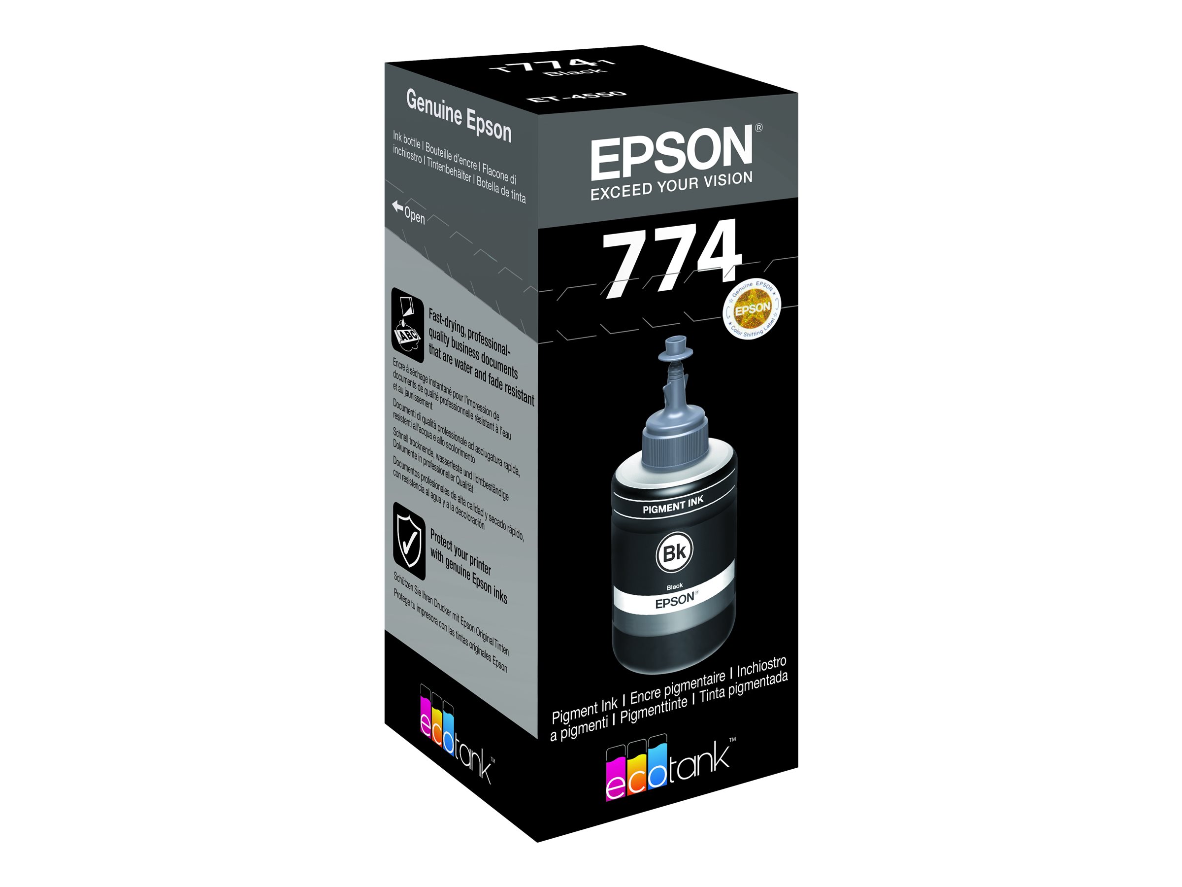 T7741 PIGMENT BLCK INK BOTTLE - für EcoTank ET-16500 - ET-3600 - ET-4550 - ET-4550 Stickers - M200 T7741 PIGMENT BLCK INK BOTTLE - für EcoTank ET-16500 - ET-3600 - ET-4550 - ET-4550 Stickers - M200