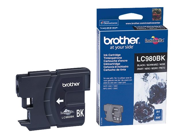 Brother LC980BK - Schwarz - Original - Tintenpatrone - für Brother DCP-145 - 163 - 167 - 193 - 195 - 197 - 365 - 373 - 375 - 377 - MFC-250 - 255 - 290 - 295 - 297