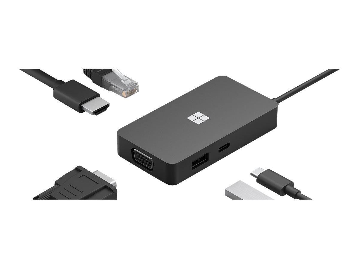 USB-C Travel Hub - Docking Station, Adapter USB-C - VGA - HDMI - GigE - kommerzi - VGA - HDMI - 1GbE - kommerziell