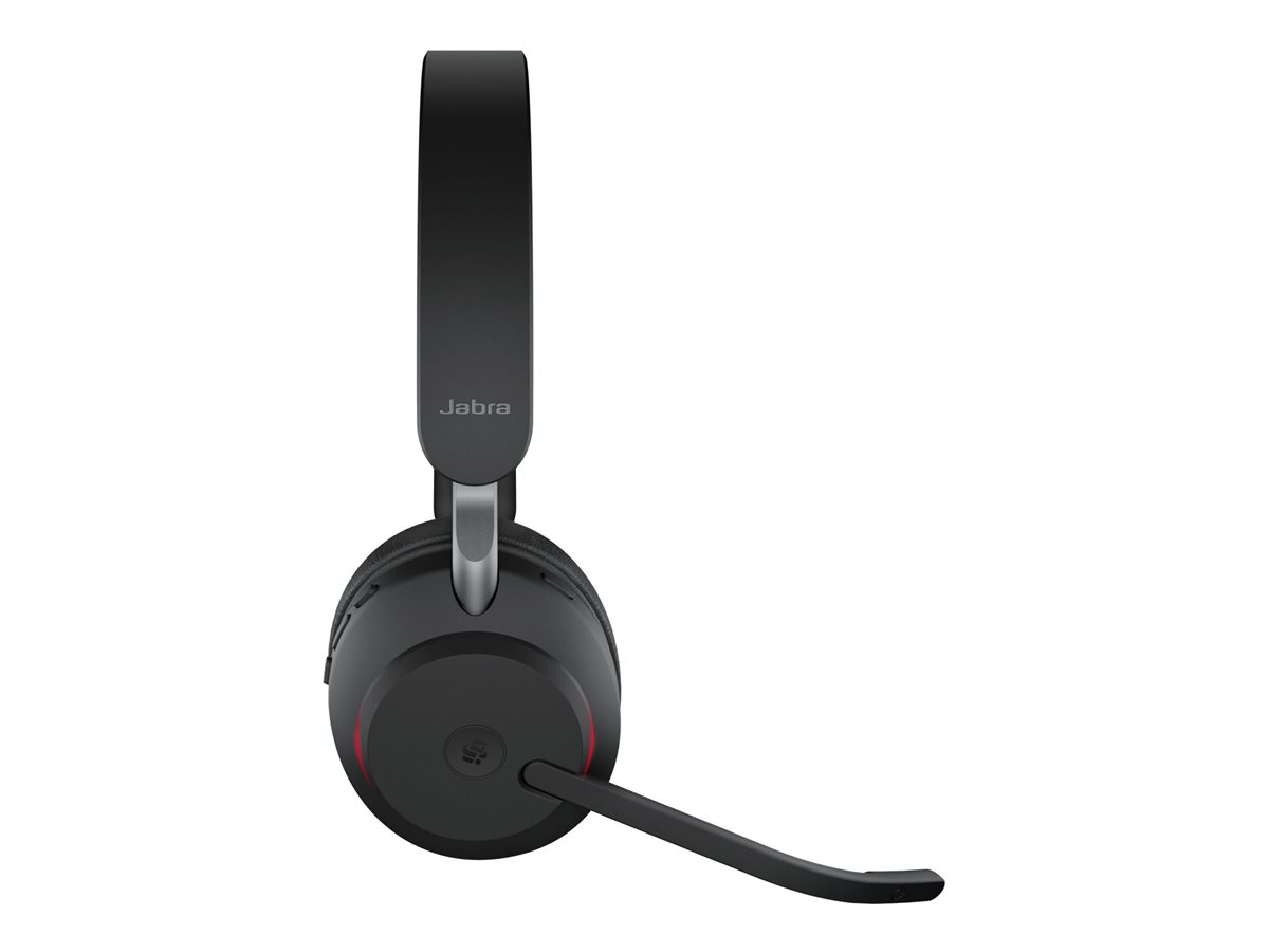 Jabra Evolve2 65, MS Stereo, Kabellos,Büro/Callcenter, mit Ladestation - Bluetooth - kabellos - USB-A - Geräuschisolierung - Schwarz - mit Ladestation - Zertifiziert für Microsoft Teams