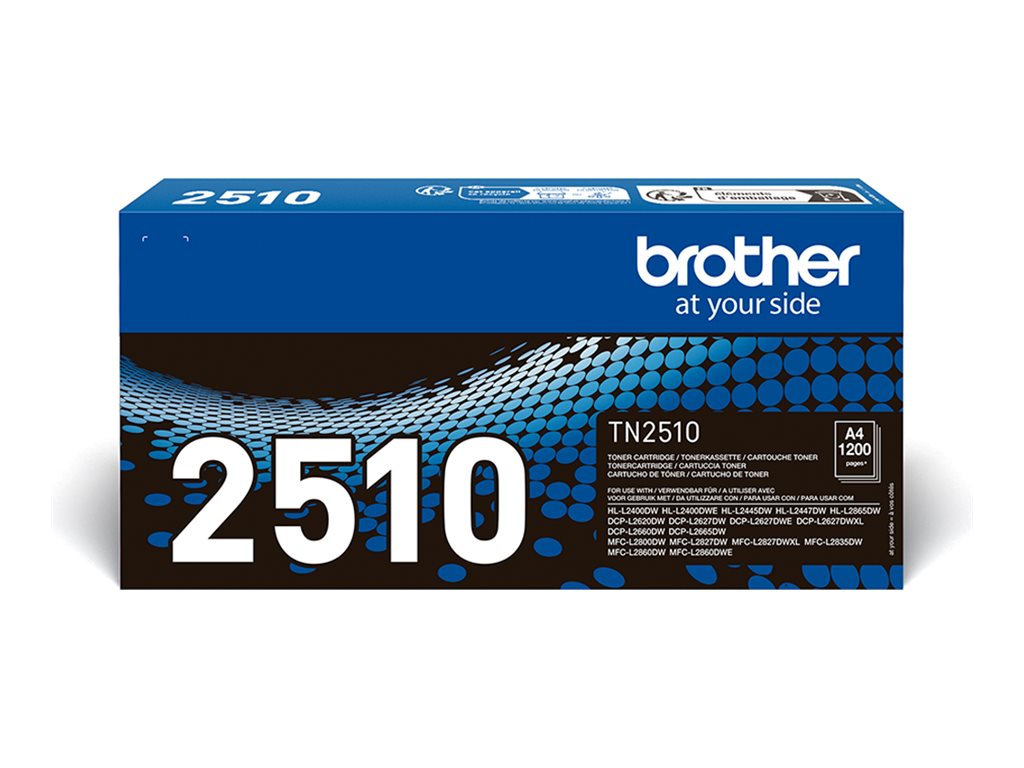 Brother TN-2510 - Mit hoher Kapazität - Schwarz - original - Box - Tonerpatrone - für Brother DCP-L2620 - L2627 - L2660 - HL-L2400 - L2445 - L2447 - MFC-L2800 - L2827 - L2860 Brother TN-2510 - Mit hoher Kapazität - Schwarz - original - Box - Tonerpatrone - für Brother DCP-L2620 - L2627 - L2660 - HL-L2400 - L2445 - L2447 - MFC-L2800 - L2827 - L2860