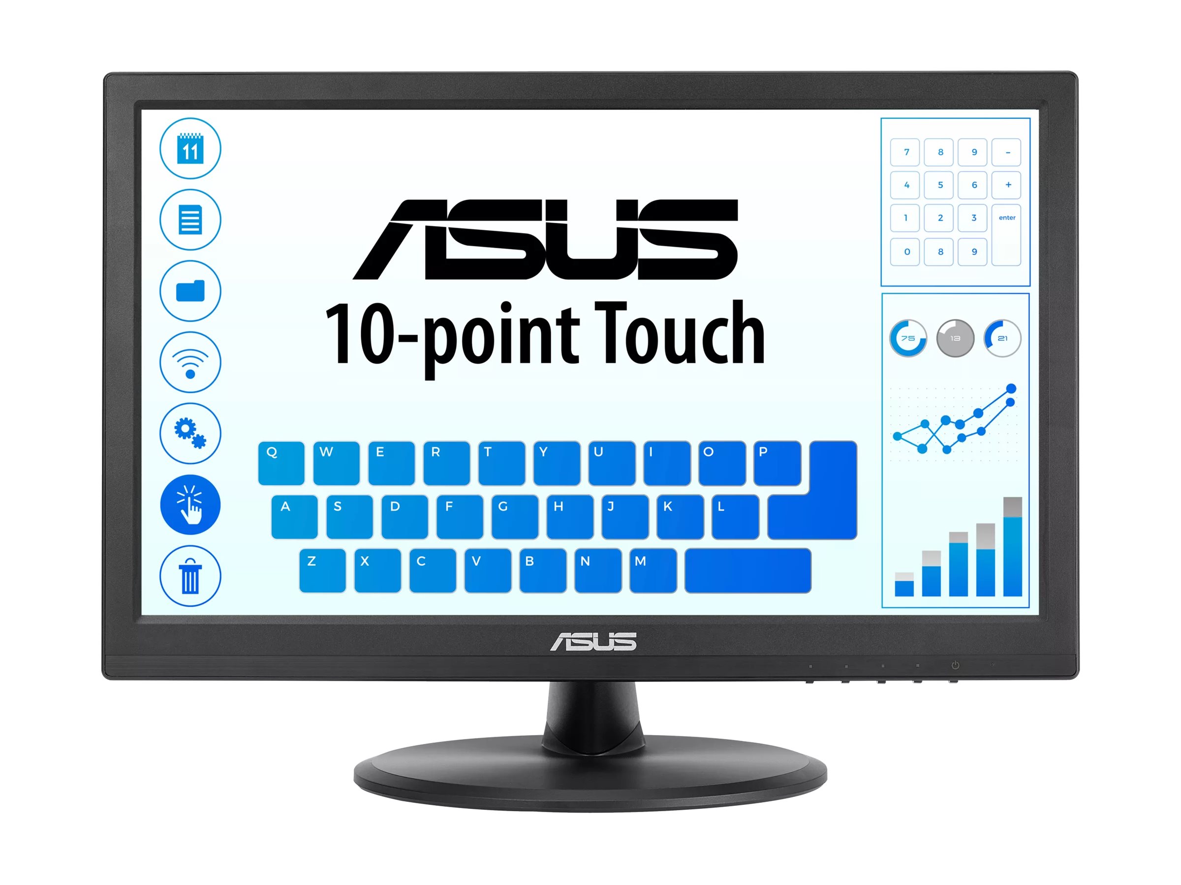 ASUS VT169HE - LED-Monitor - 40.6 cm (16") (15.6" - Touchscreen - 1920 x 1080 Full HD (1080p) @ 60 Hz - IPS - 220 cd/m² - 1000:1 - 5 ms - HDMI - VGA