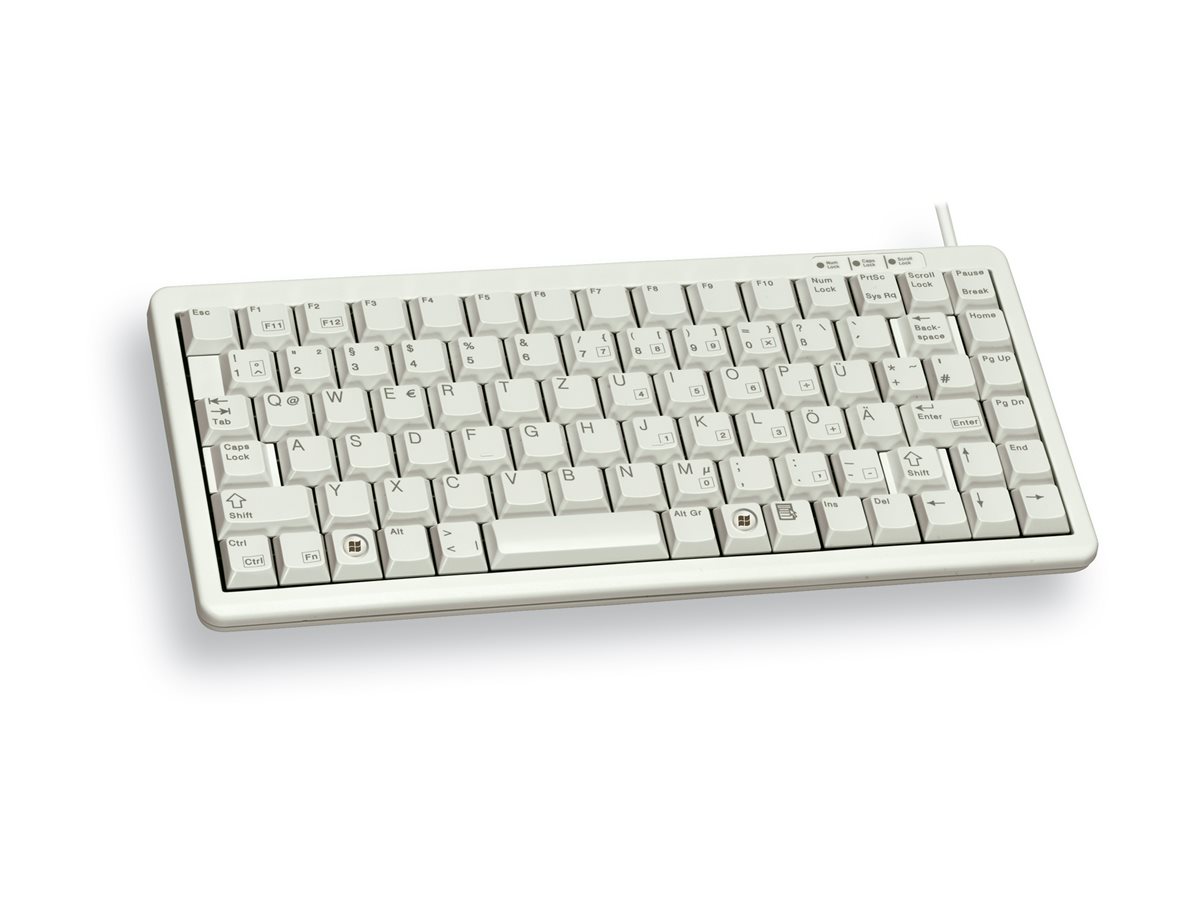 Compact-Keyboard G84-4100 - Tastatur - PS/2, USB - Deutsch - Hellgrau