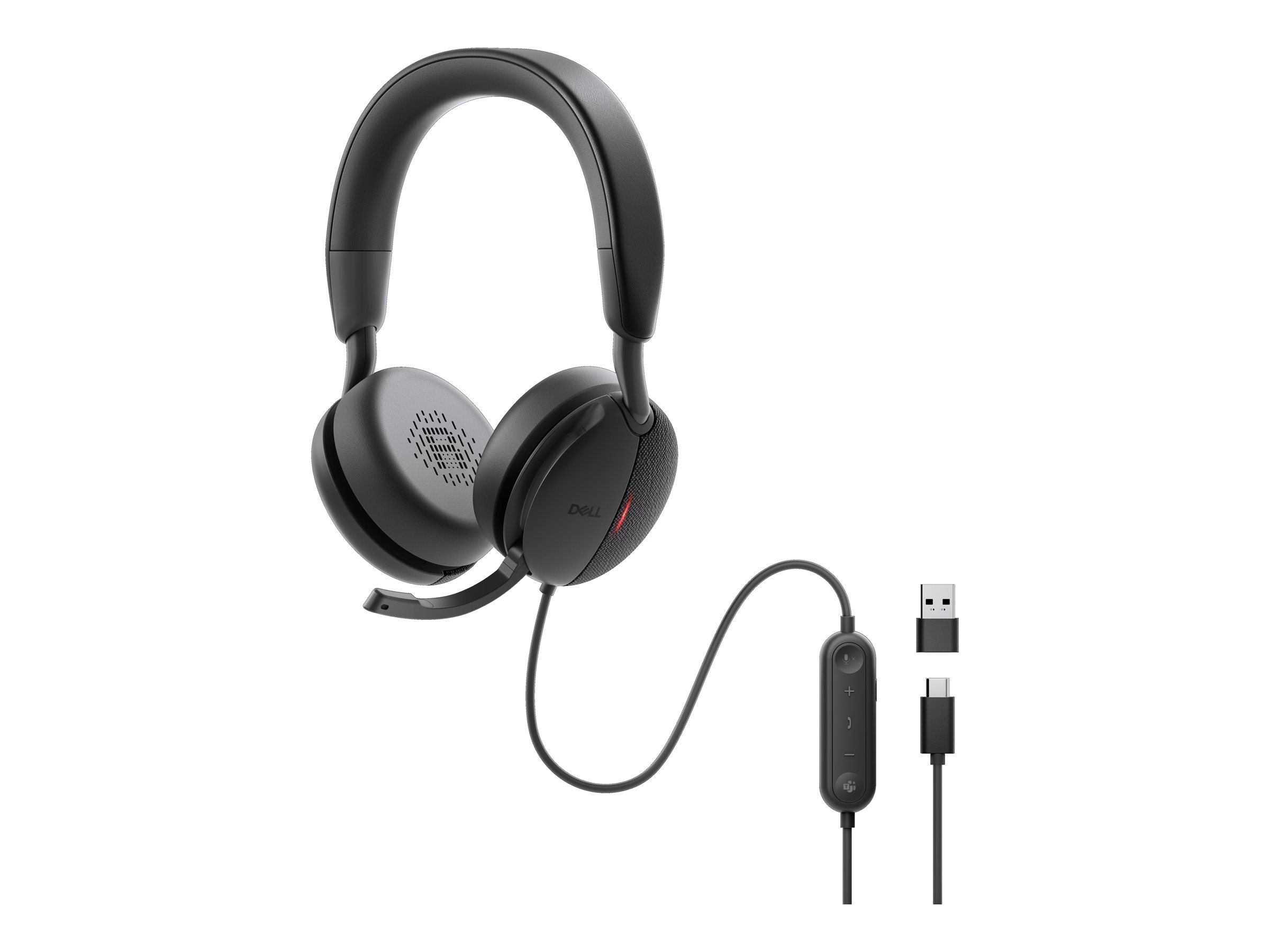 Dell Pro Wired ANC Headset WH5024 - On-Ear - kabelgebunden - aktive Rauschunterdrückung - USB-C - Zertifiziert für Microsoft Teams - Zoom-zertifiziert