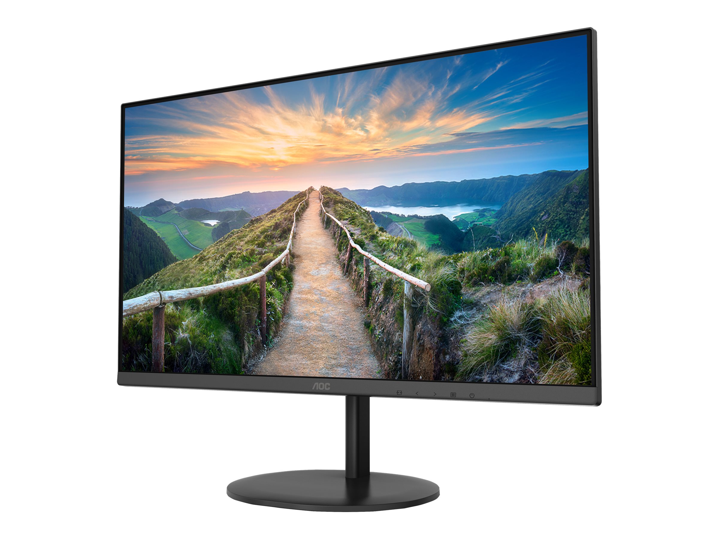 AOC Q24V4EA - LED-Monitor - 60.5 cm (24") (23.8" sichtbar) - 2560 x 1440 QHD @ 75 Hz - IPS - 250 cd/m² - 1000:1 - 4 ms - HDMI - DisplayPort - Lautsprecher - Schwarz