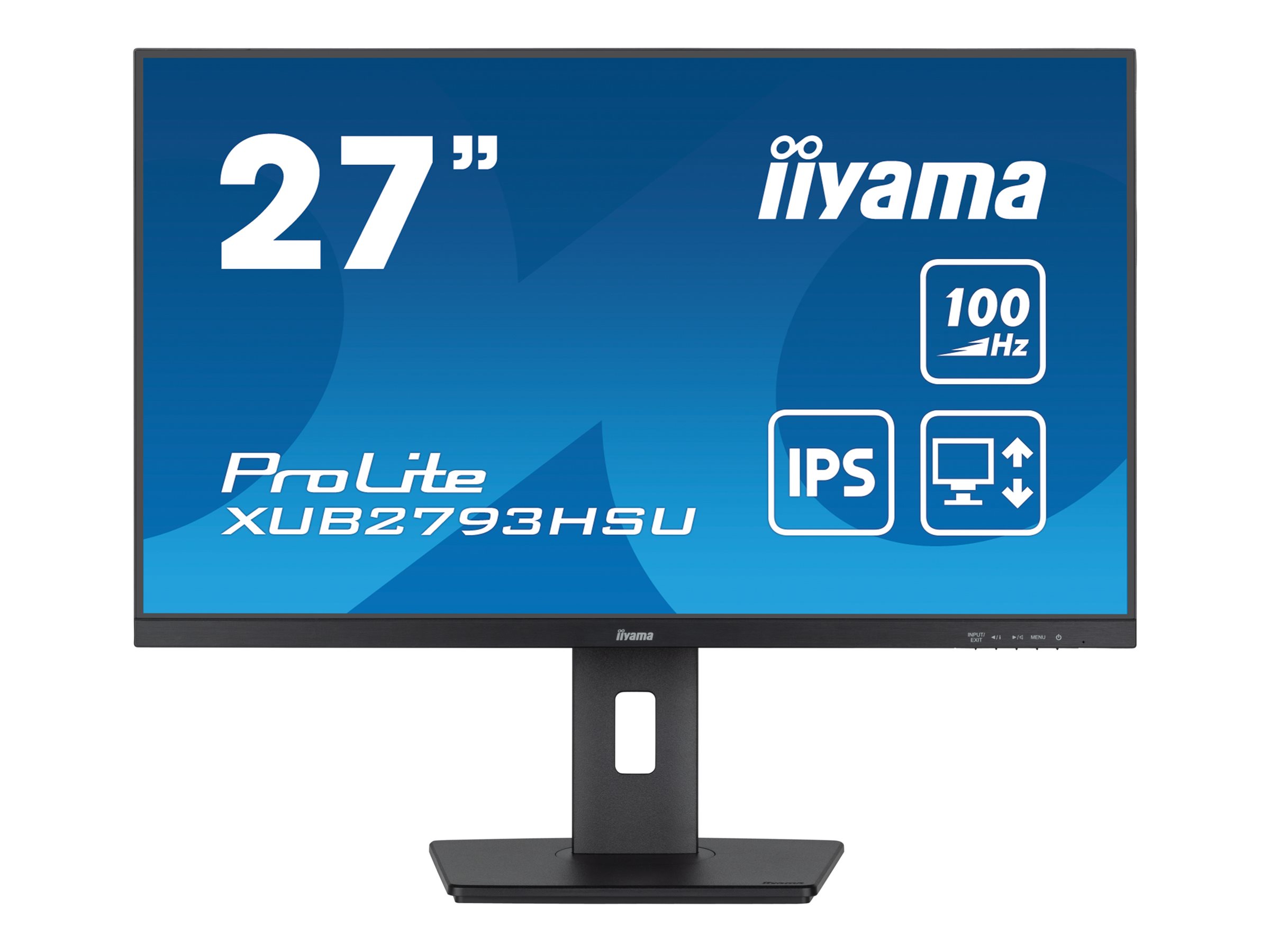 Iiyama ProLite XUB2793HSU-B7 - LED-Monitor - 68.6 - 1920 x 1080 Full HD (1080p) @ 100 Hz - IPS - 250 cd/m² - 1300:1 - 1 ms - HDMI - DisplayPort - Lautsprecher - mattschwarz