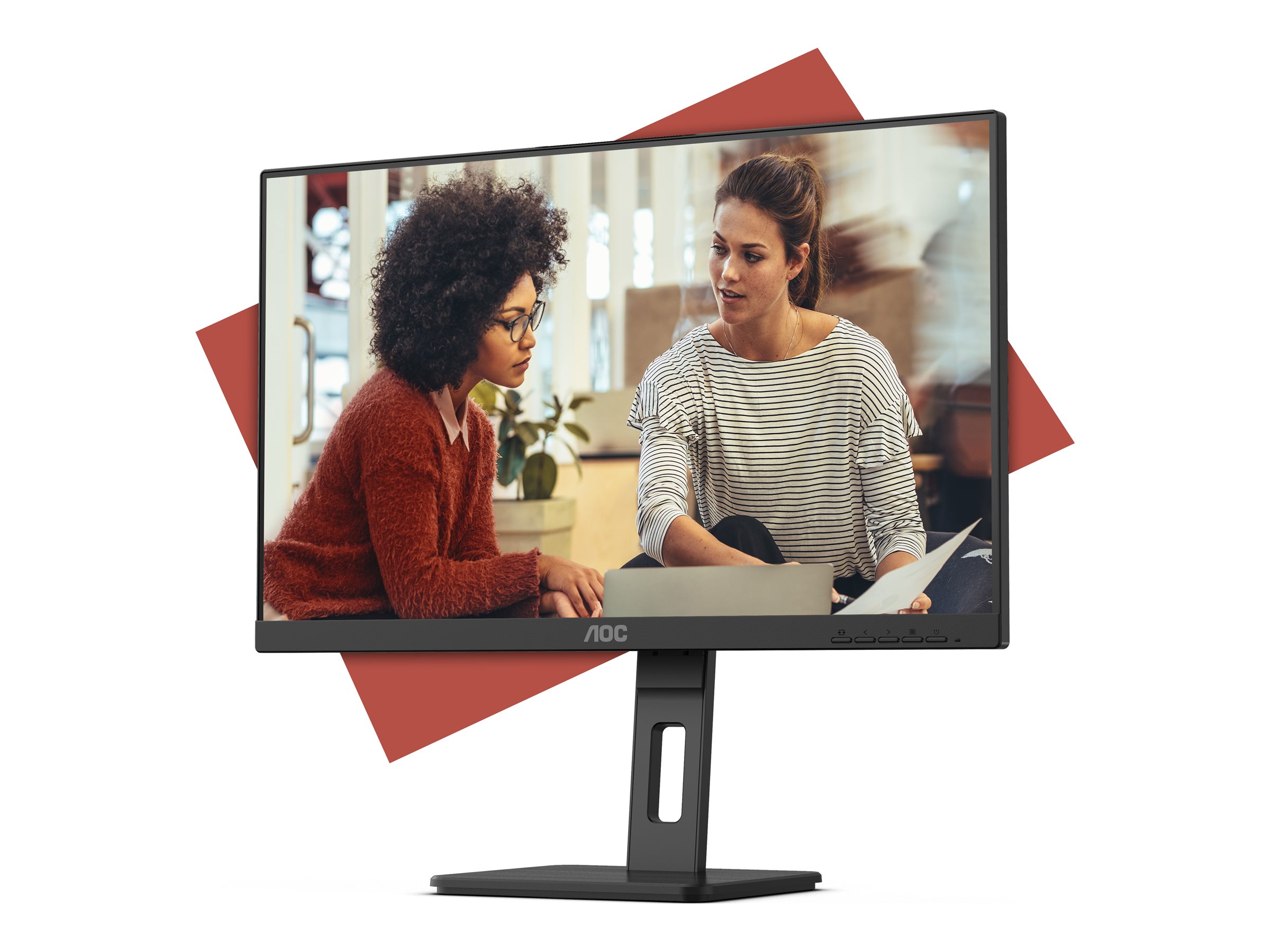 AOC 27E3QAF - LED-Monitor - 68.6 cm (27") - 1920 x 1080 Full HD (1080p) - @ 75 Hz - IPS - 1000:1 - 4 ms - HDMI - VGA - DisplayPort - Lautsprecher - Textured Black