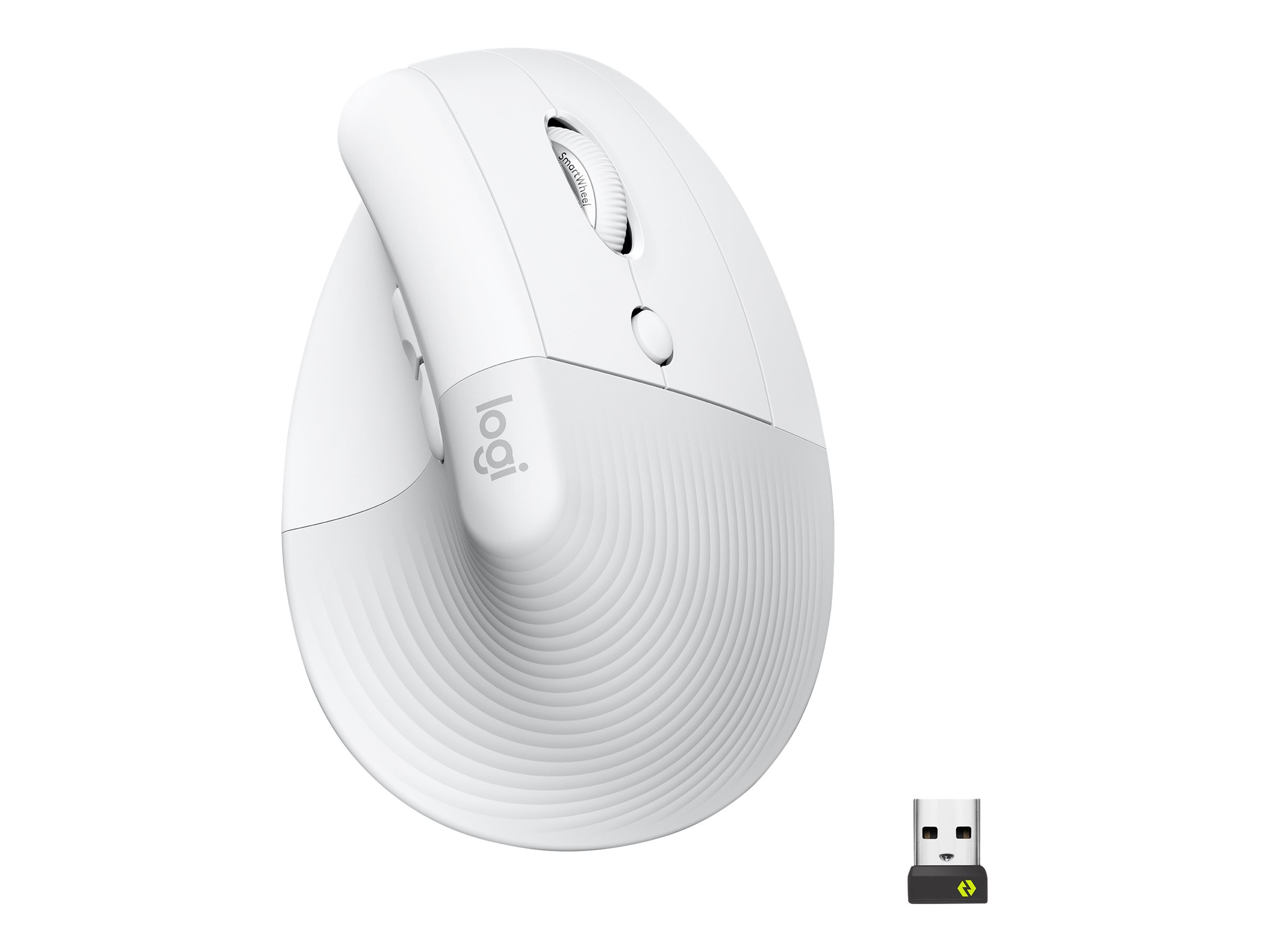Logitech Lift for Business - Vertikale Maus - - 6 Tasten - kabellos - Bluetooth - 2.4 GHz - Logitech Logi Bolt USB-Receiver - Off-White