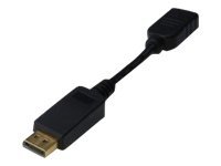 Adapterkabel DisplayPort 0,15m DP/St - HDMI Typ A/Bu - 15 cm - Doppelisolierung - Schwarz Adapterkabel DisplayPort 0,15m DP/St - HDMI Typ A/Bu - 15 cm - Doppelisolierung - Schwarz
