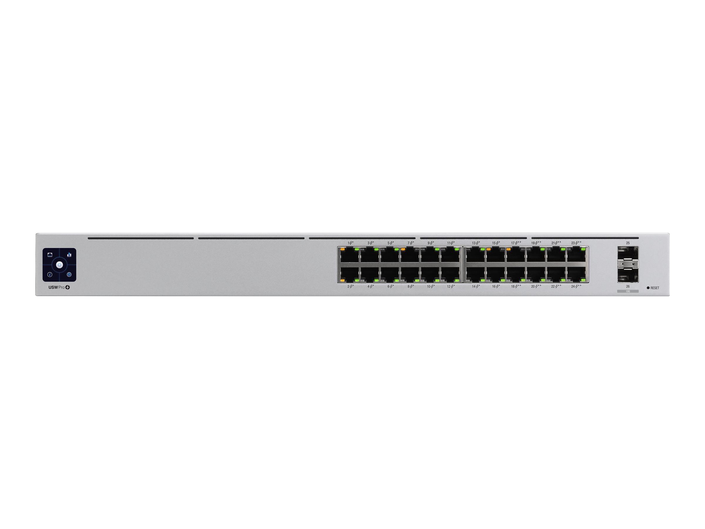 Ubiquiti UniFi Switch USW-Pro-24-POE - Switch - managed - 24 x 10/100/1000 (16 PoE+, 8 PoE++) - + 2 x 10 Gigabit SFP+ (Uplink) - Desktop - an Rack montierbar - PoE++ (400 W)