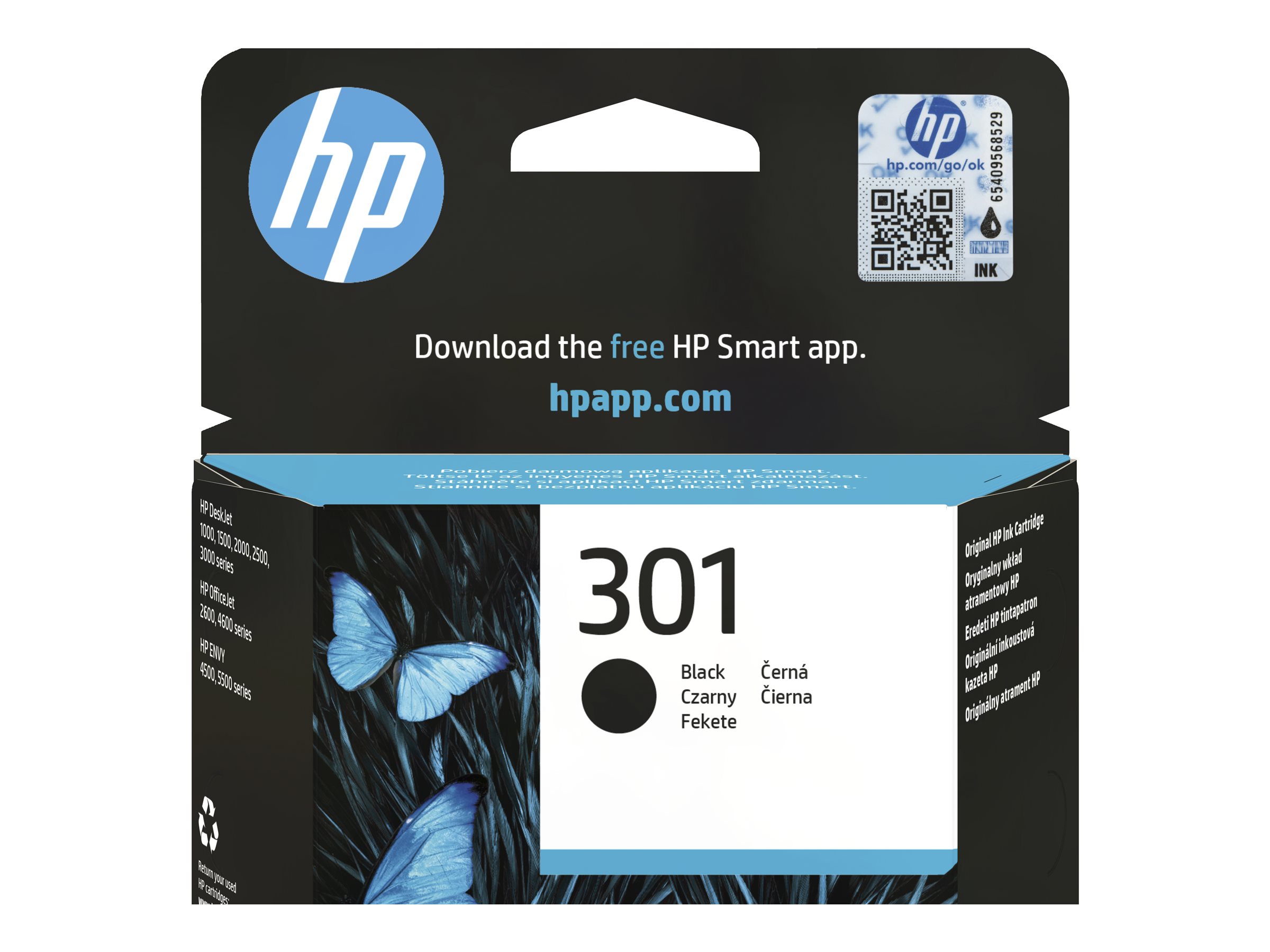HP 301 - 3 ml - Schwarz - original - Tintenpatrone - für HP DeskJet 1000 - 1010 - 1050 AiO - 1050A AiO - 1510 AiO - 2000 - 2050 AiO - 2050A AiO - 2510 AiO - 2540 AiO - 3000 - 3050 AiO - 3050A eAiO - 3510 eAiO series - HP ENVY 4500 eAiO - 5530 eAiO series…