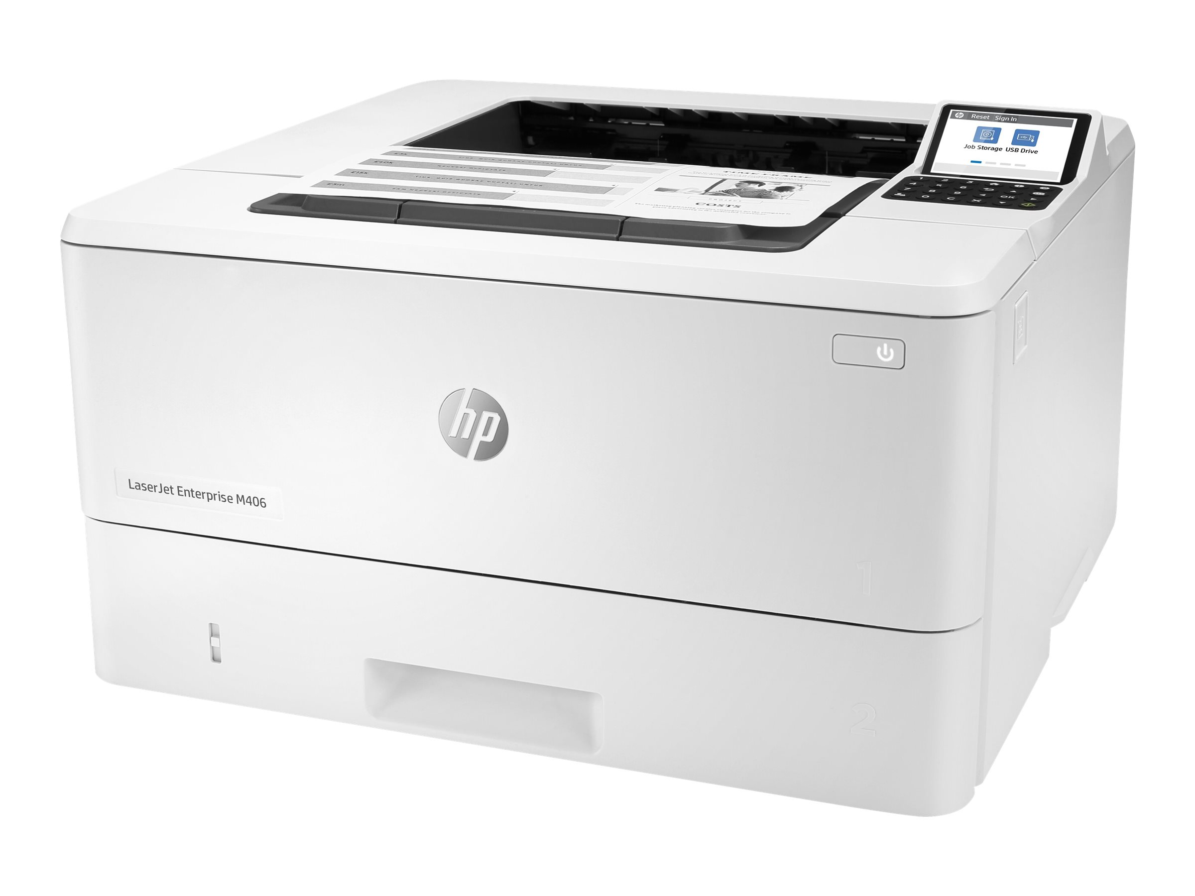 HP LaserJet Enterprise M406dn - Drucker - s/w - Duplex - Laser - A4/Legal - 1200 x 1200 dpi - bis zu 40 Seiten/Min. - Kapazität: 350 Blätter - USB 2.0 - Gigabit LAN - USB 2.0-Host