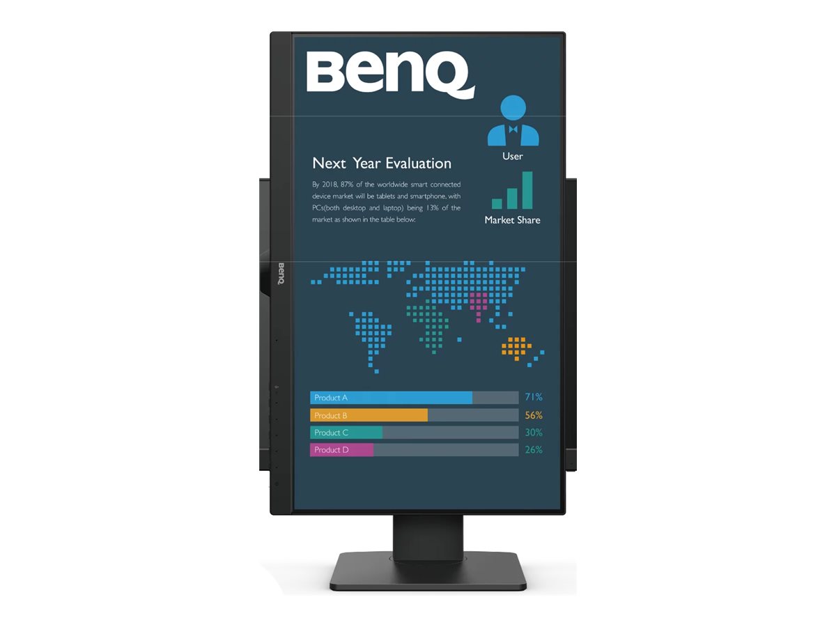 BenQ BL2486TC - LED-Monitor - 60.5 cm (23.8") - @ 100 Hz - IPS - 250 cd/m² - 1300:1 - 5 ms - HDMI - DisplayPort - USB-C - Lautsprecher