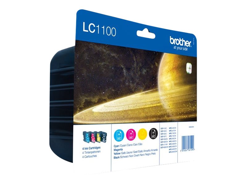 Brother LC1100 Value Pack - 4er-Pack - Schwarz, Gelb, Cyan, Magenta - Original - Tintenpatrone - für Brother DCP-185 - DCP-385 - DCP-6690 - MFC-490 - MFC-5490 - MFC-5890 - MFC-6490 - MFC-990