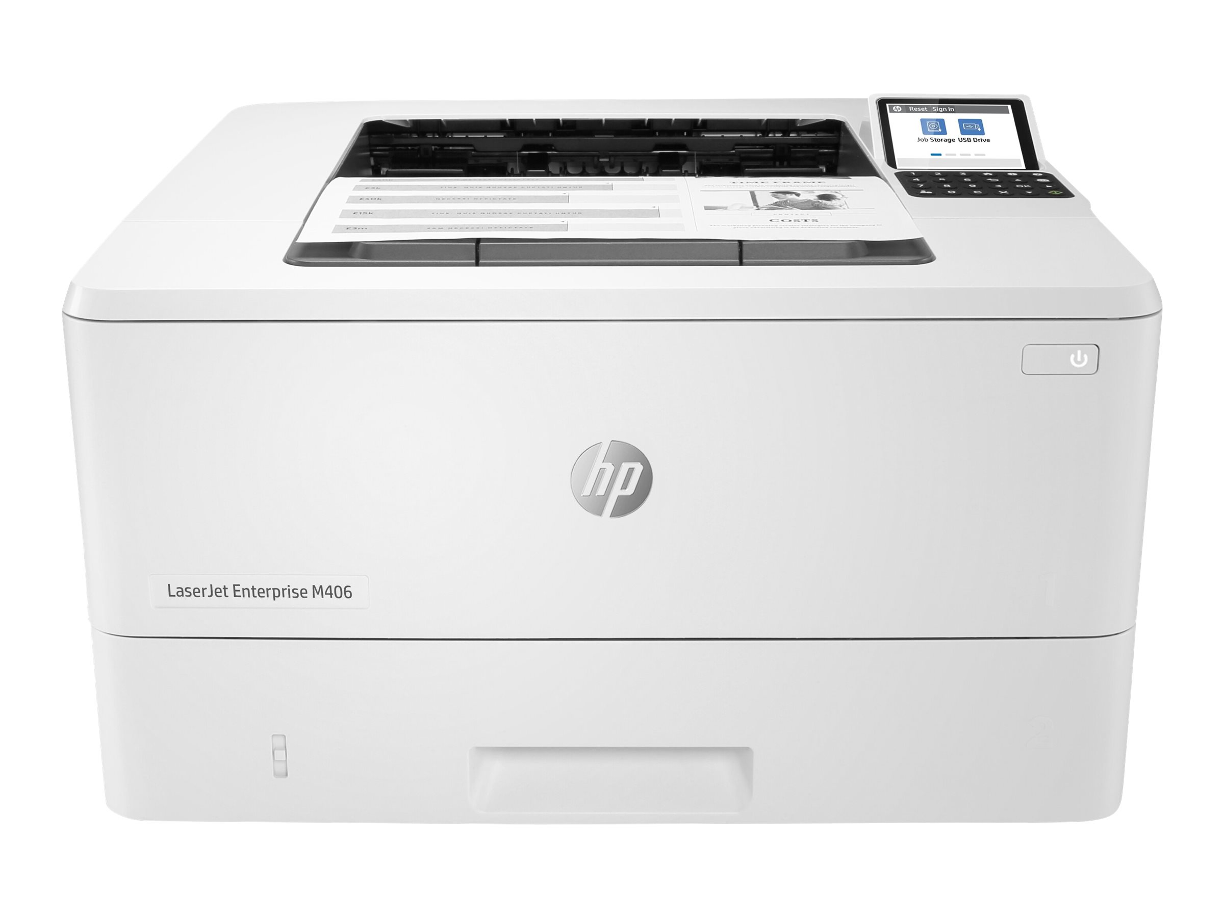 HP LaserJet Enterprise M406dn - Drucker - s/w - Duplex - Laser - A4/Legal - 1200 x 1200 dpi - bis zu 40 Seiten/Min. - Kapazität: 350 Blätter - USB 2.0 - Gigabit LAN - USB 2.0-Host